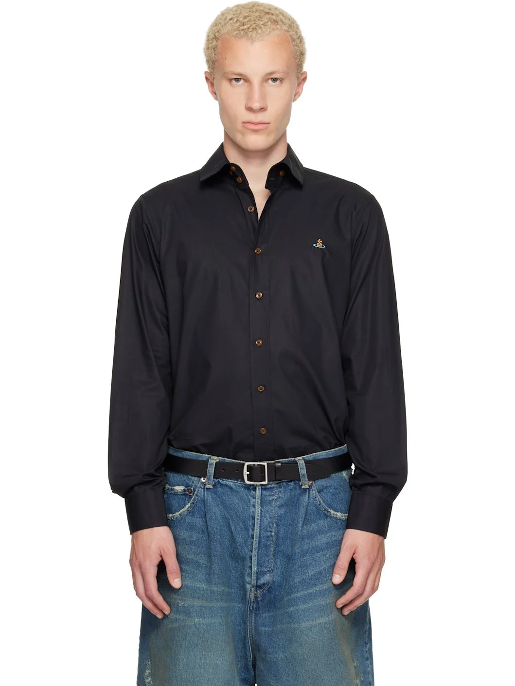 Black Two Button Krall Shirt - 1