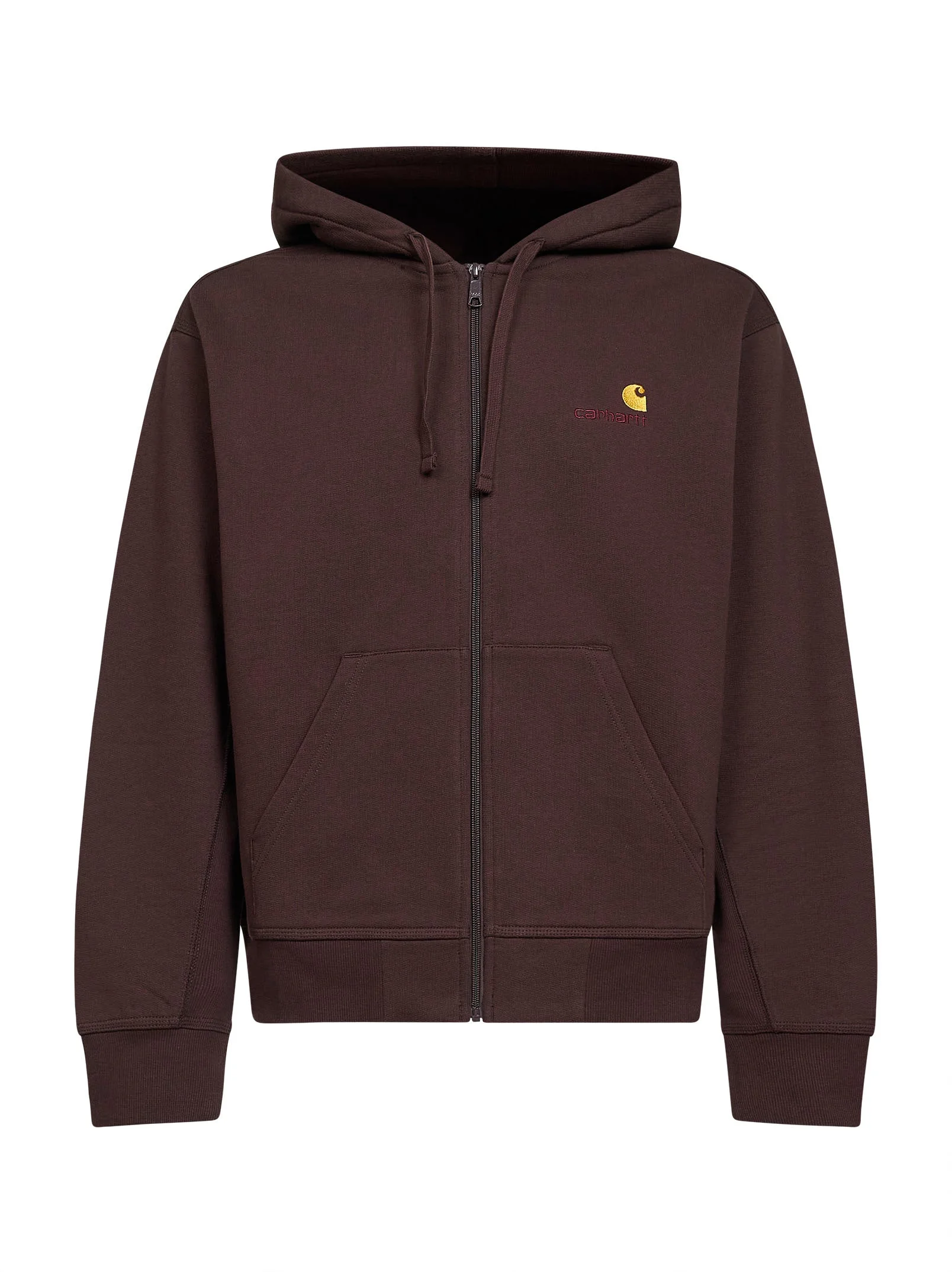Brown Hooded American Script Jacket zip-up hoodie - 1