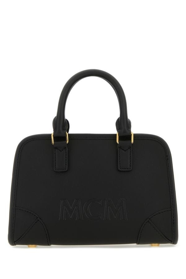 Black leather Aren Boston Mini handbag - 1