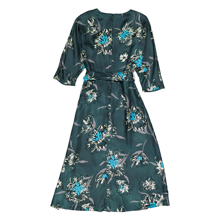 Max Mara Cloe Belted Poplin Long-Sleeve Midi Dress - 2