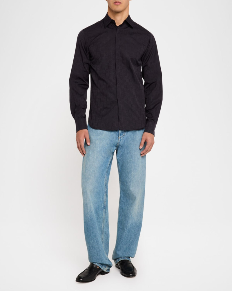 FERRAGAMO Men's Gancio Jacquard Sport Shirt outlook