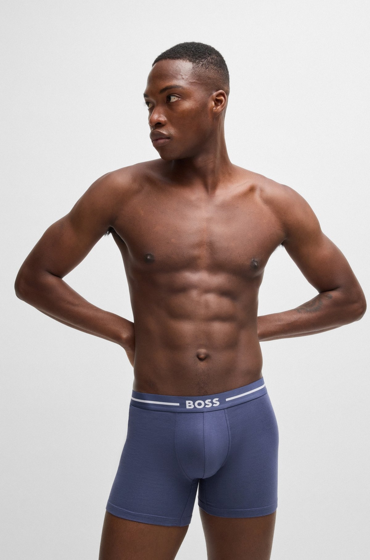 THREE-PACK OF STRETCH-COTTON BOXER BRIEFS WITH LOGOS - 6
