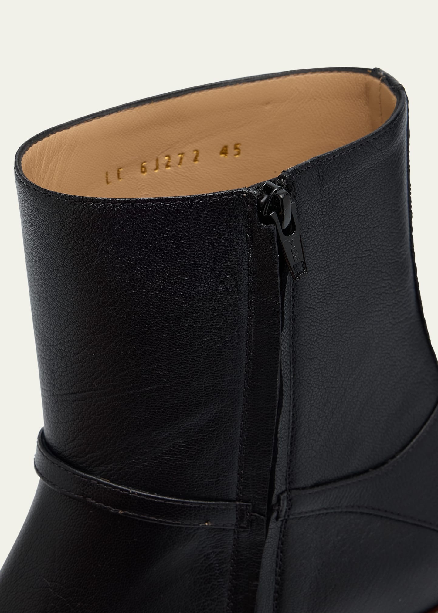 Men's Leather Side-Buckle Booties - 6