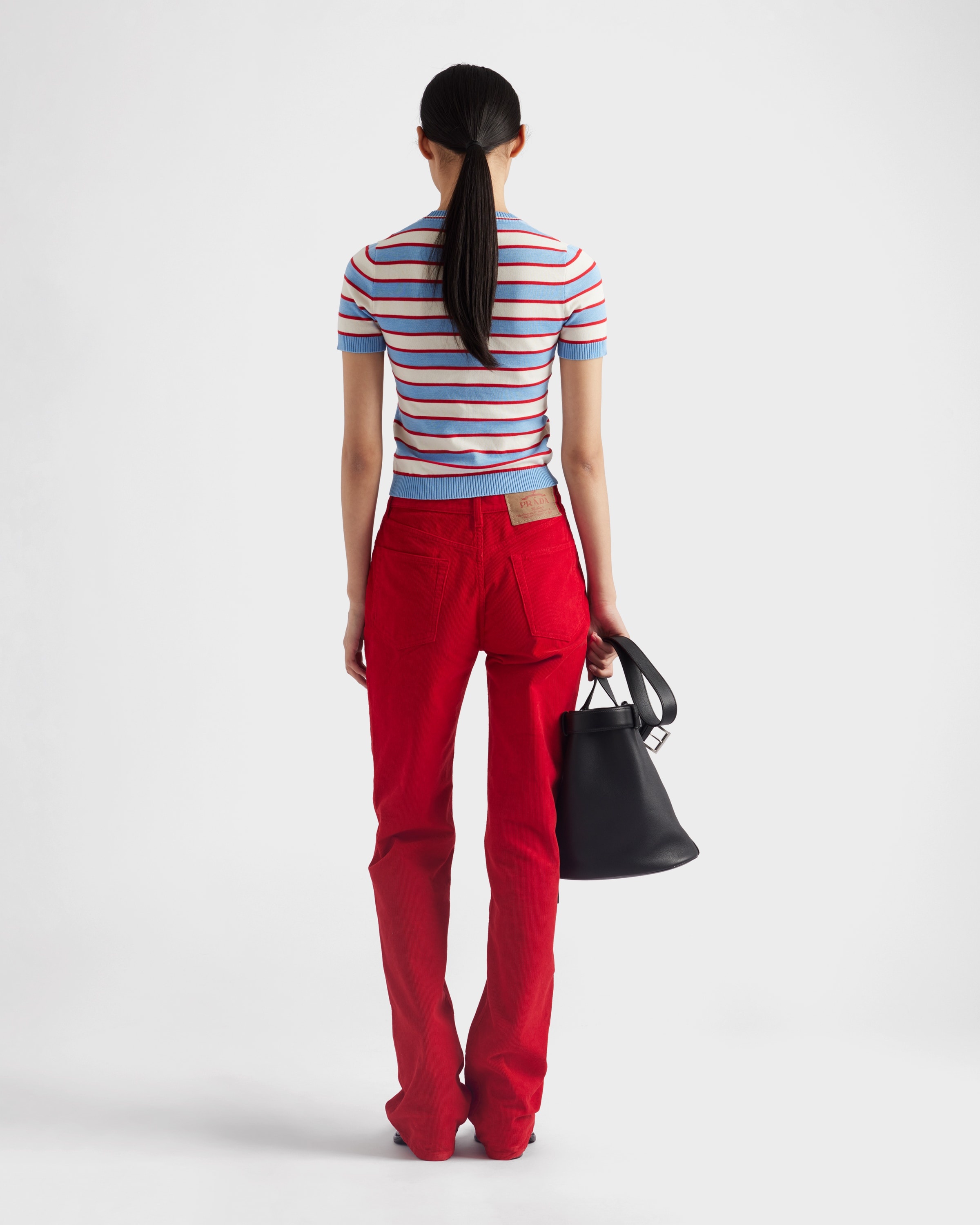 Striped crew-neck cotton sweater - 5