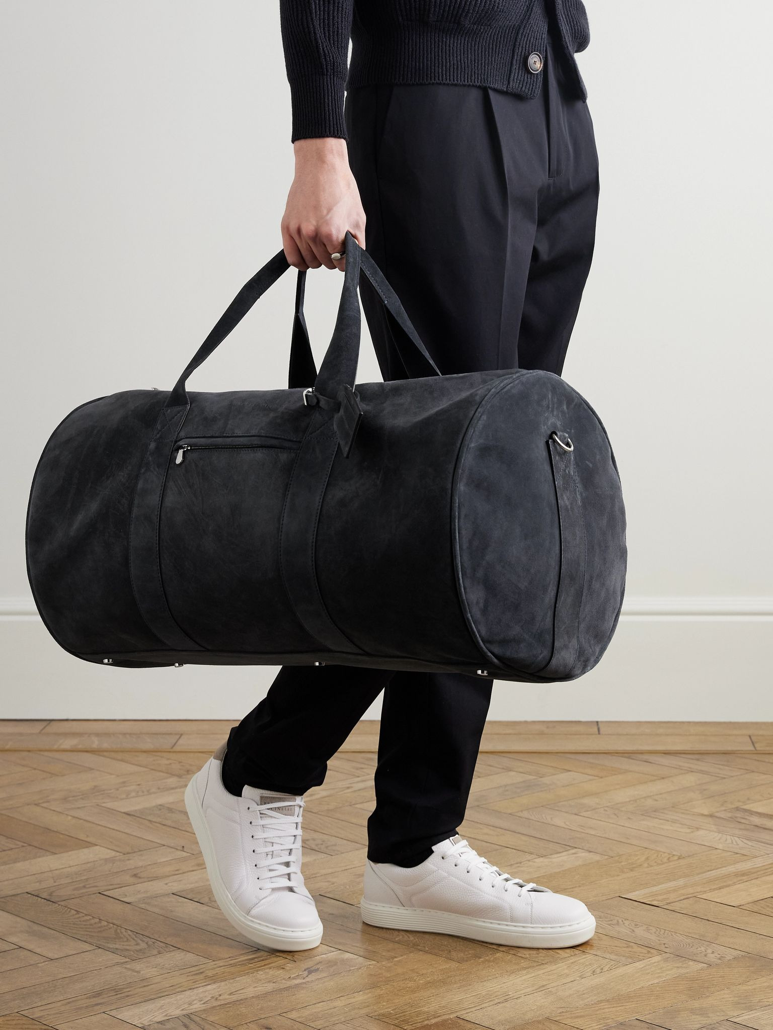 Suede Duffle Bag Blue - 2