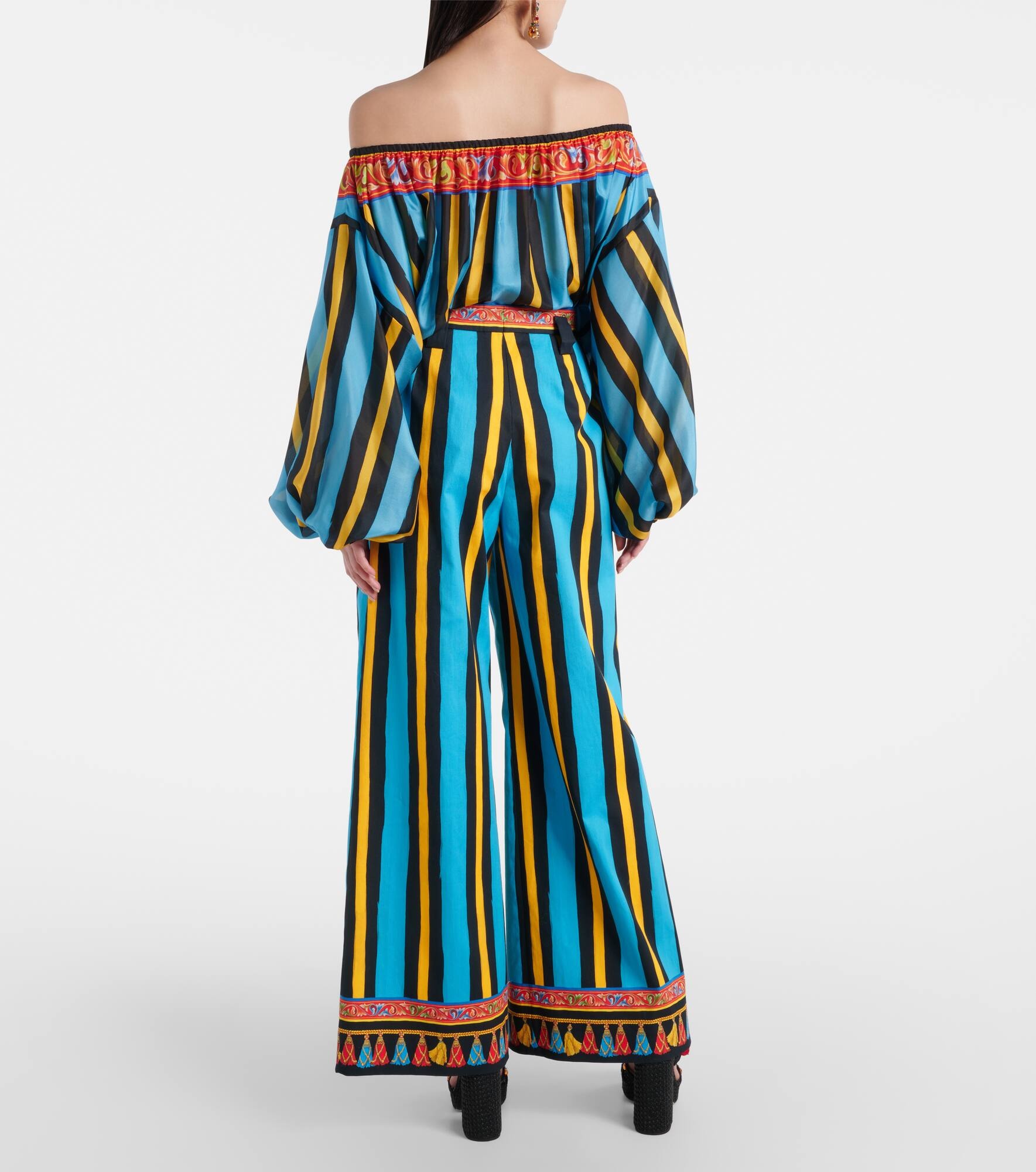 Striped wide-leg pants - 3