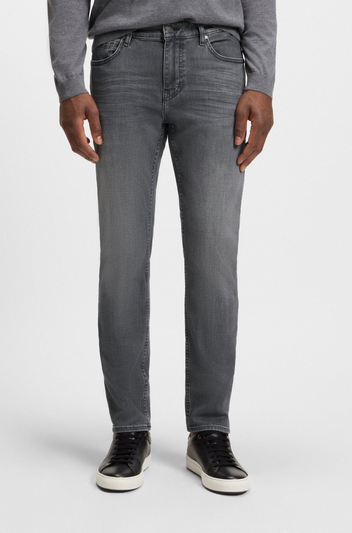 DELAWARE SLIM-FIT JEANS IN GRAY STRETCH DENIM - 2