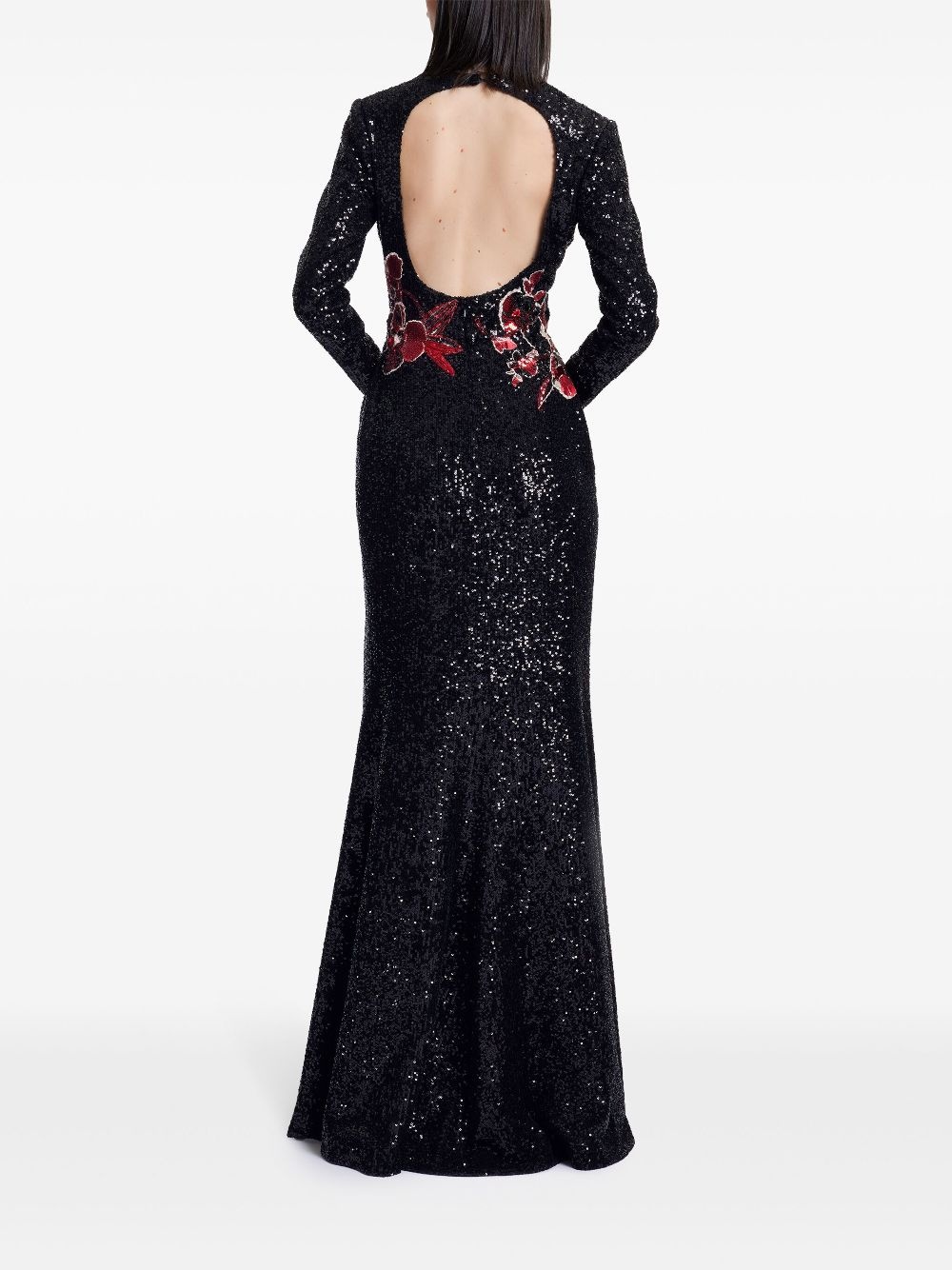 embroidered sequinned gown - 3