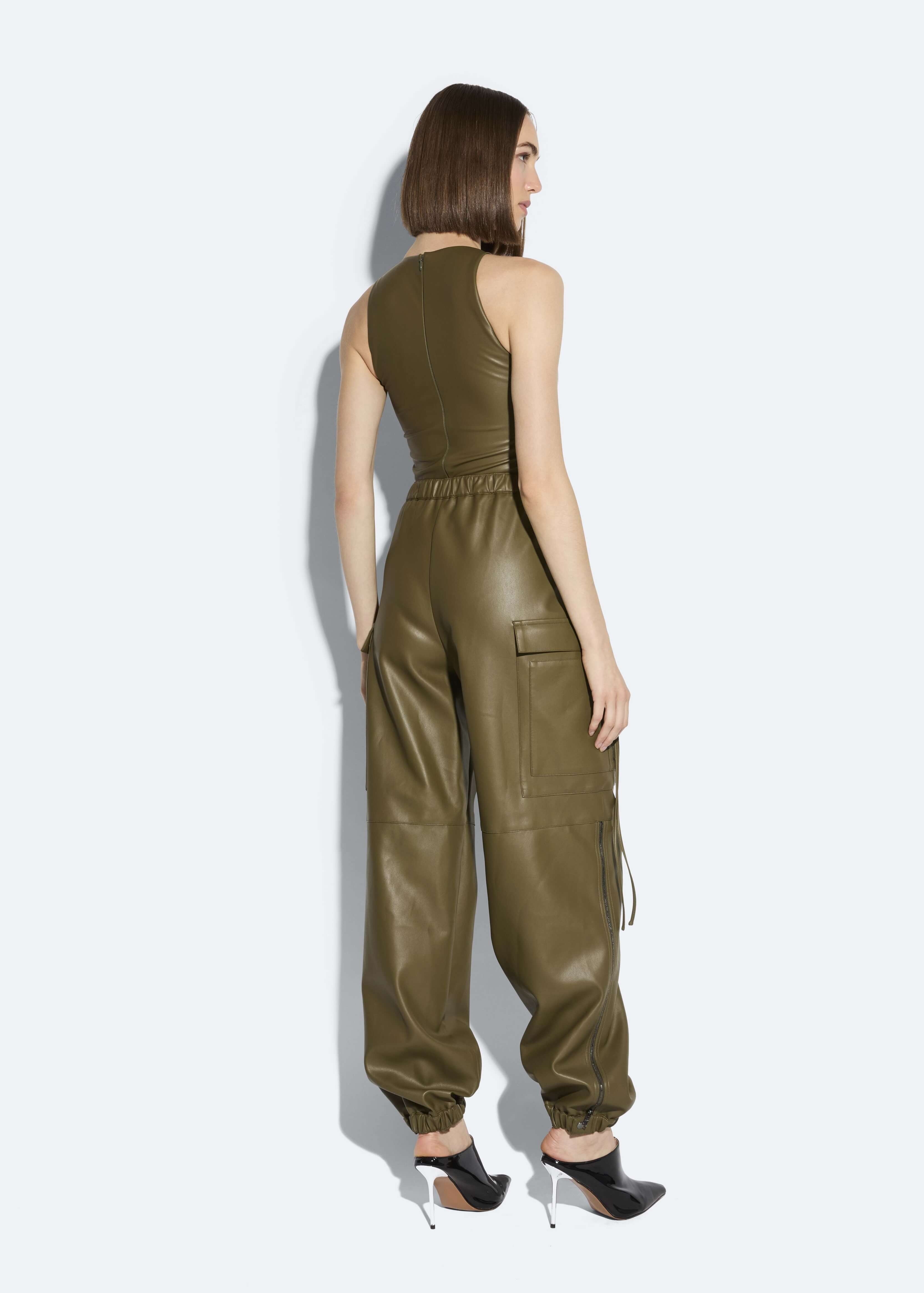 Faux Leather Utility Jogger Pant - 3