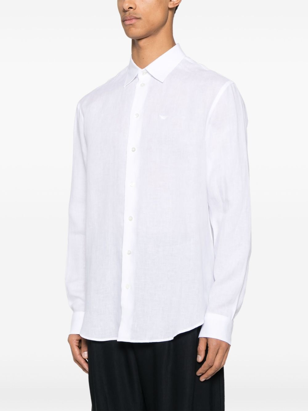 logo-embroidered shirt - 3
