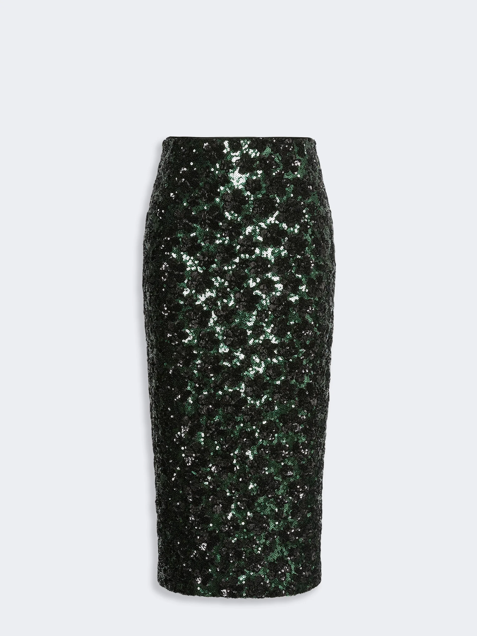 FINITO Sequinned and embroidered tulle pencil skirt - GREEN - 1