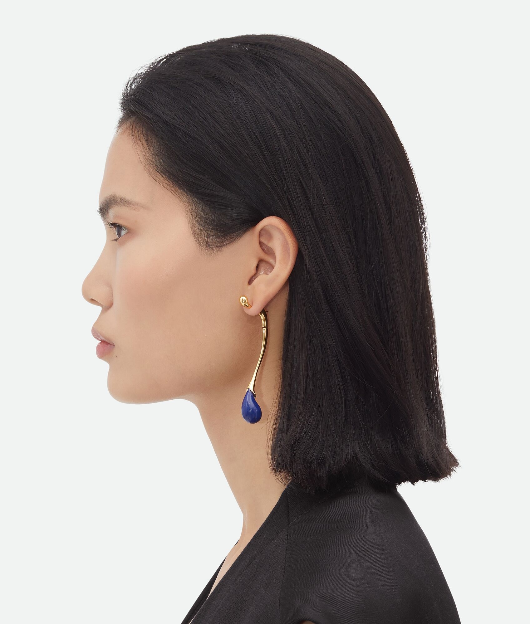 Drop Earrings With Lapis Stone - 2