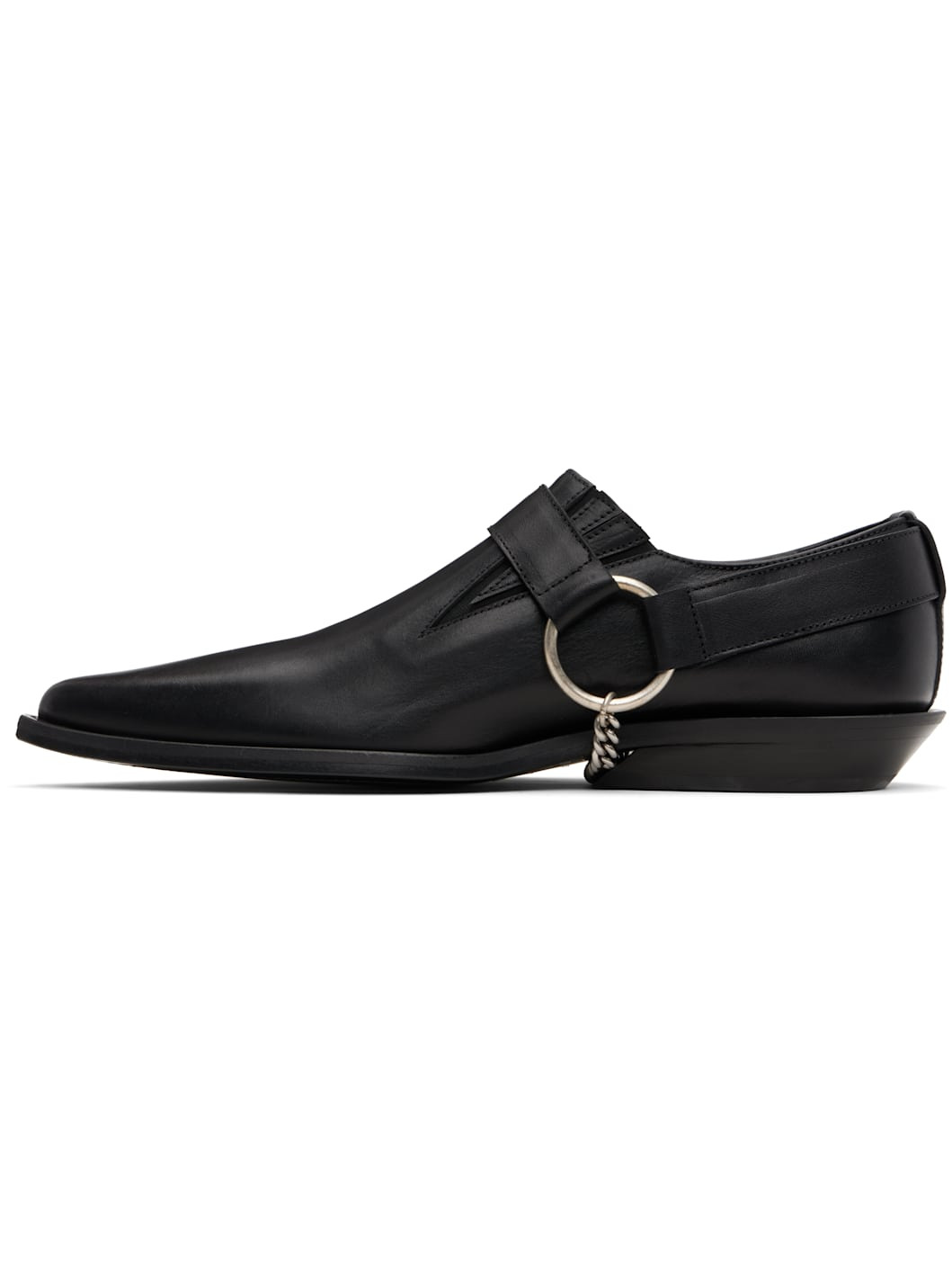 Black Danby Pointy Cowboy Loafers - 3