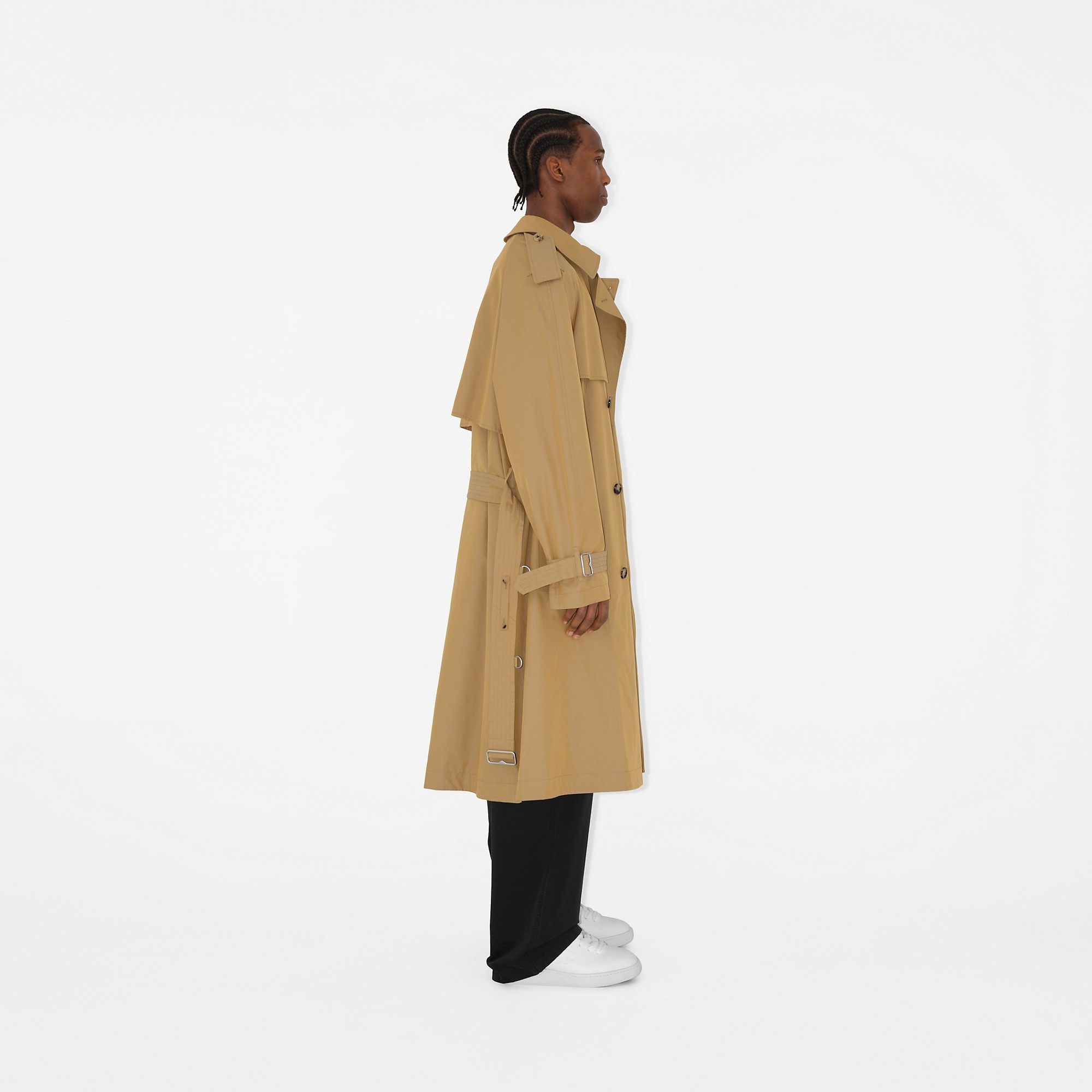 Long Gabardine Trench Coat - 3