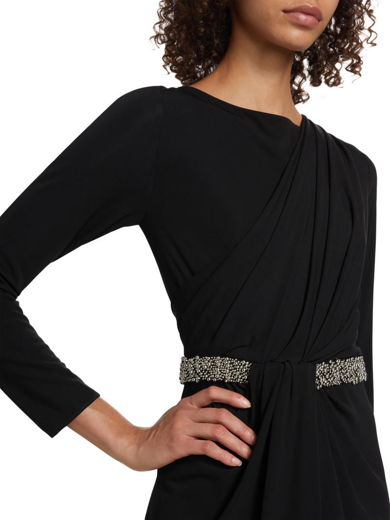 Women's Tulia Draped Jersey Minidress - Black 6