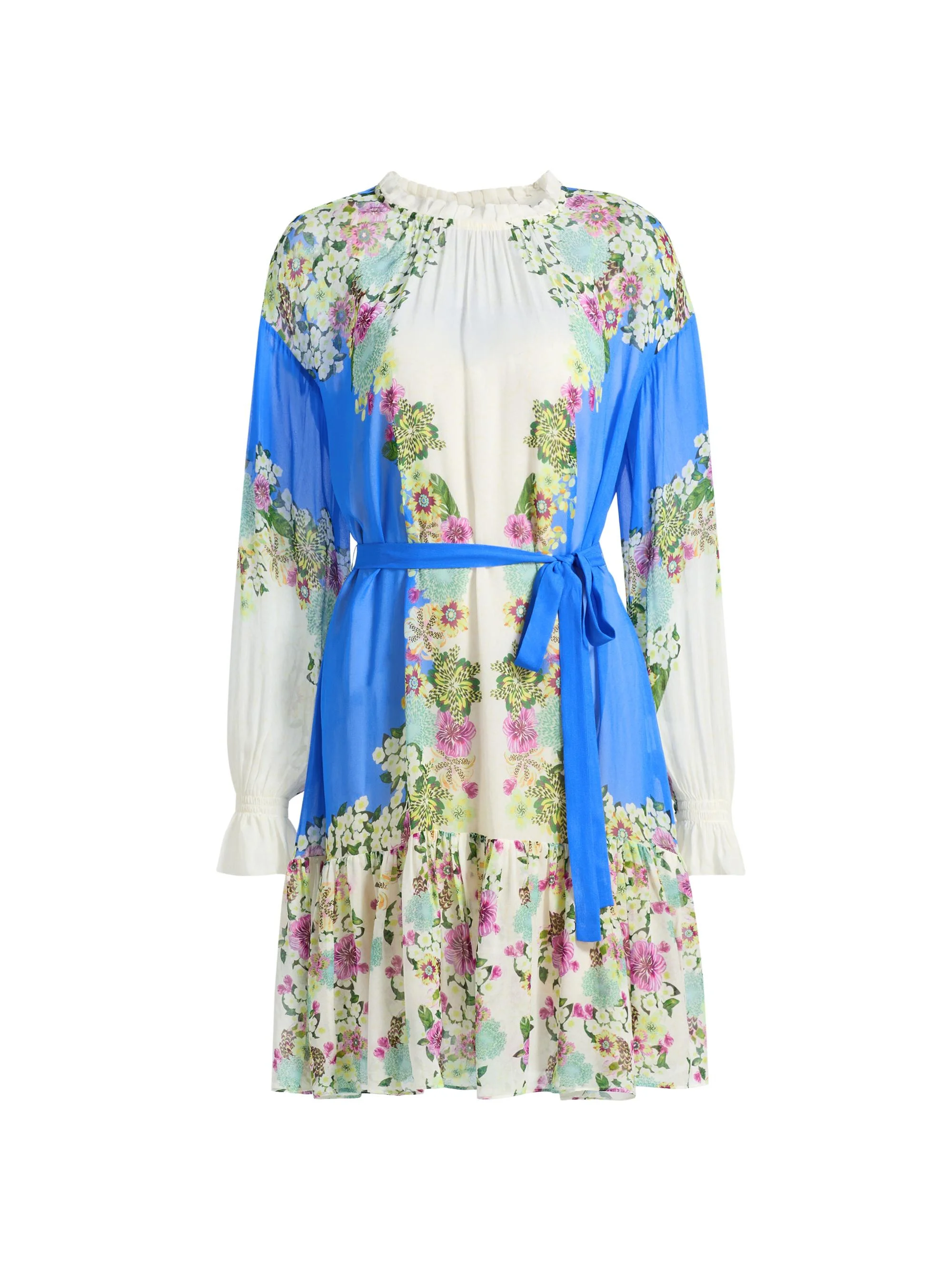 Women's Pixie Floral Georgette Minidress - Feather Garden Plmt - 1