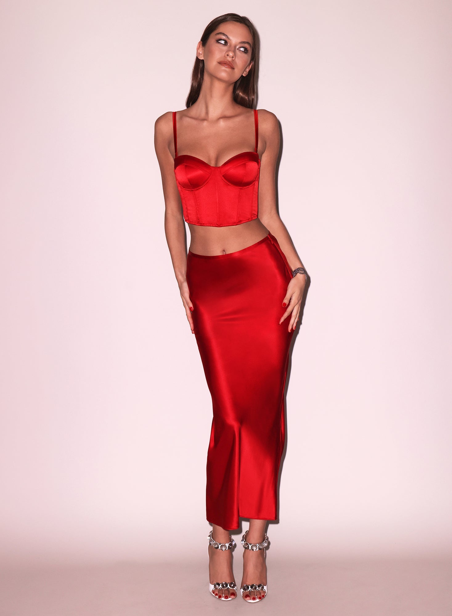 Silk Bias Cutout Skirt - 4