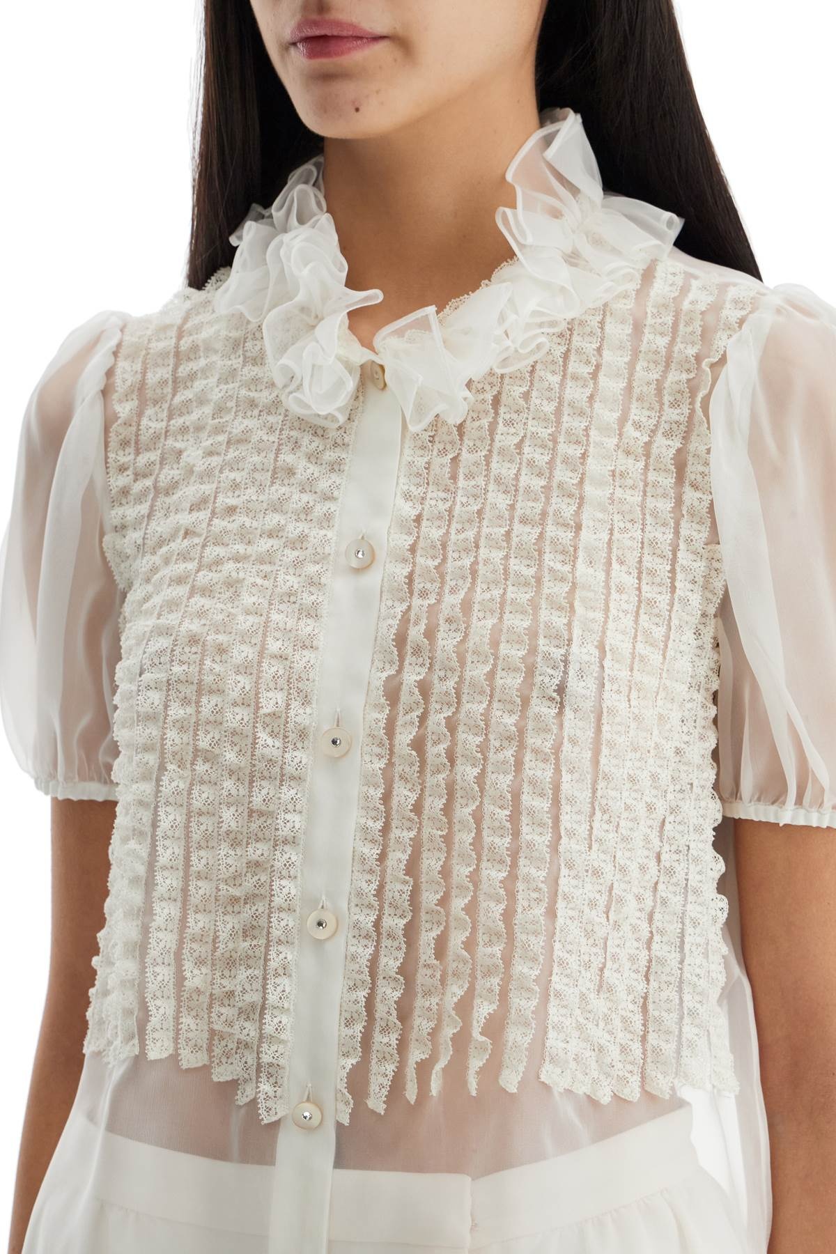 Valentino Garavani short-sleeved chiffon blouse - 4