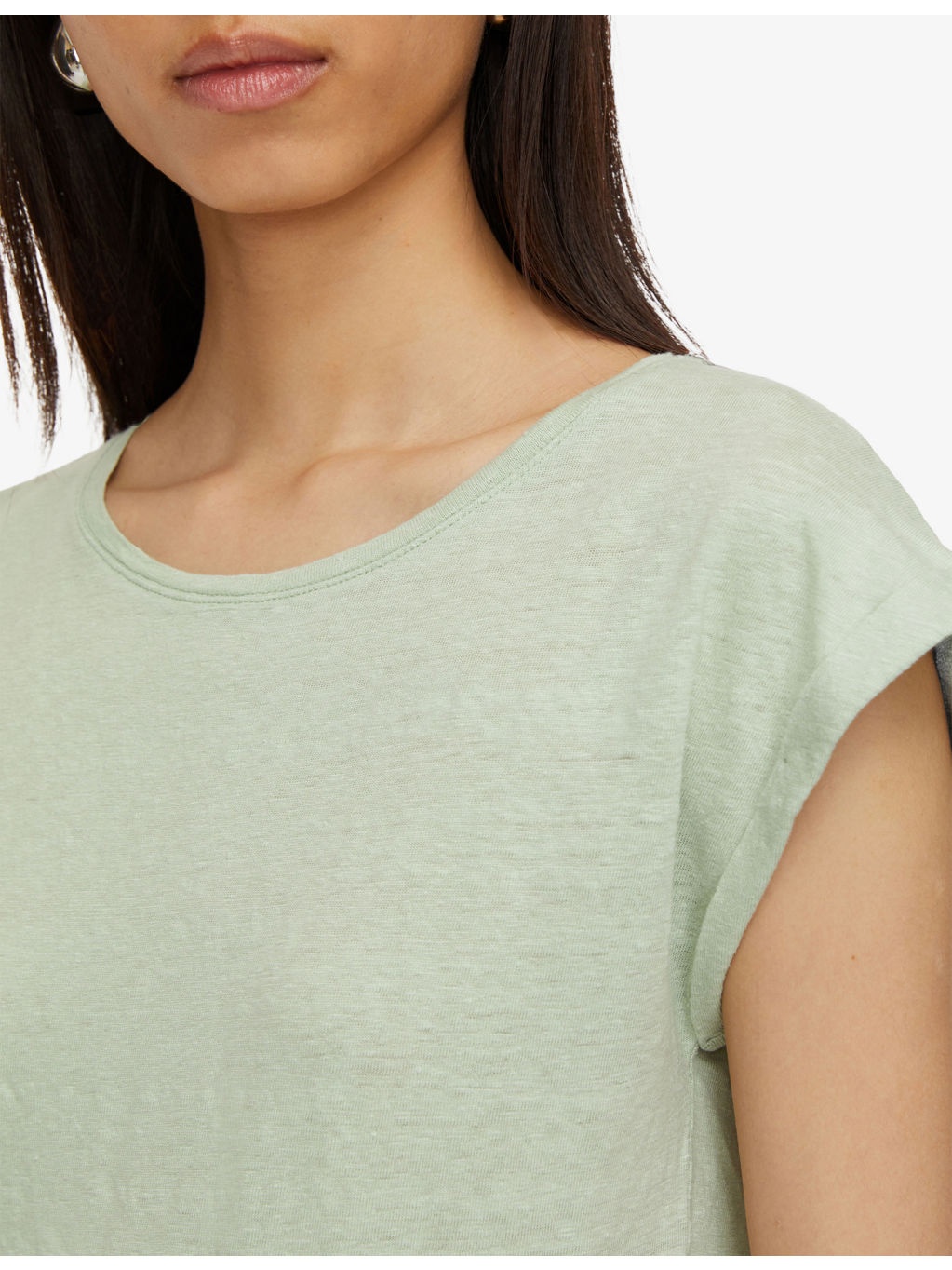 Cap-Sleeve Linen-Jersey Top - 5