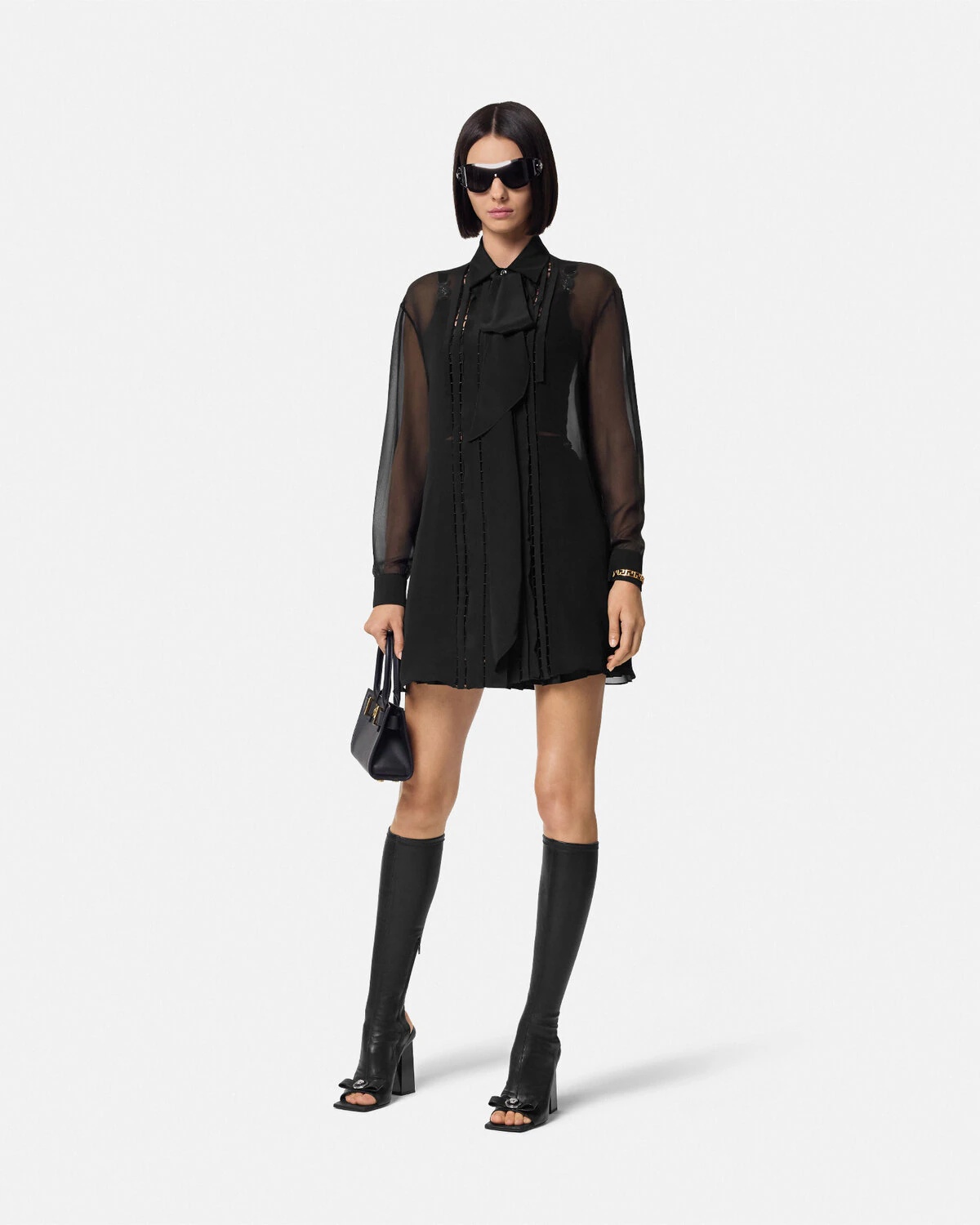 Silk Georgette Lavallière Long Shirt - 2