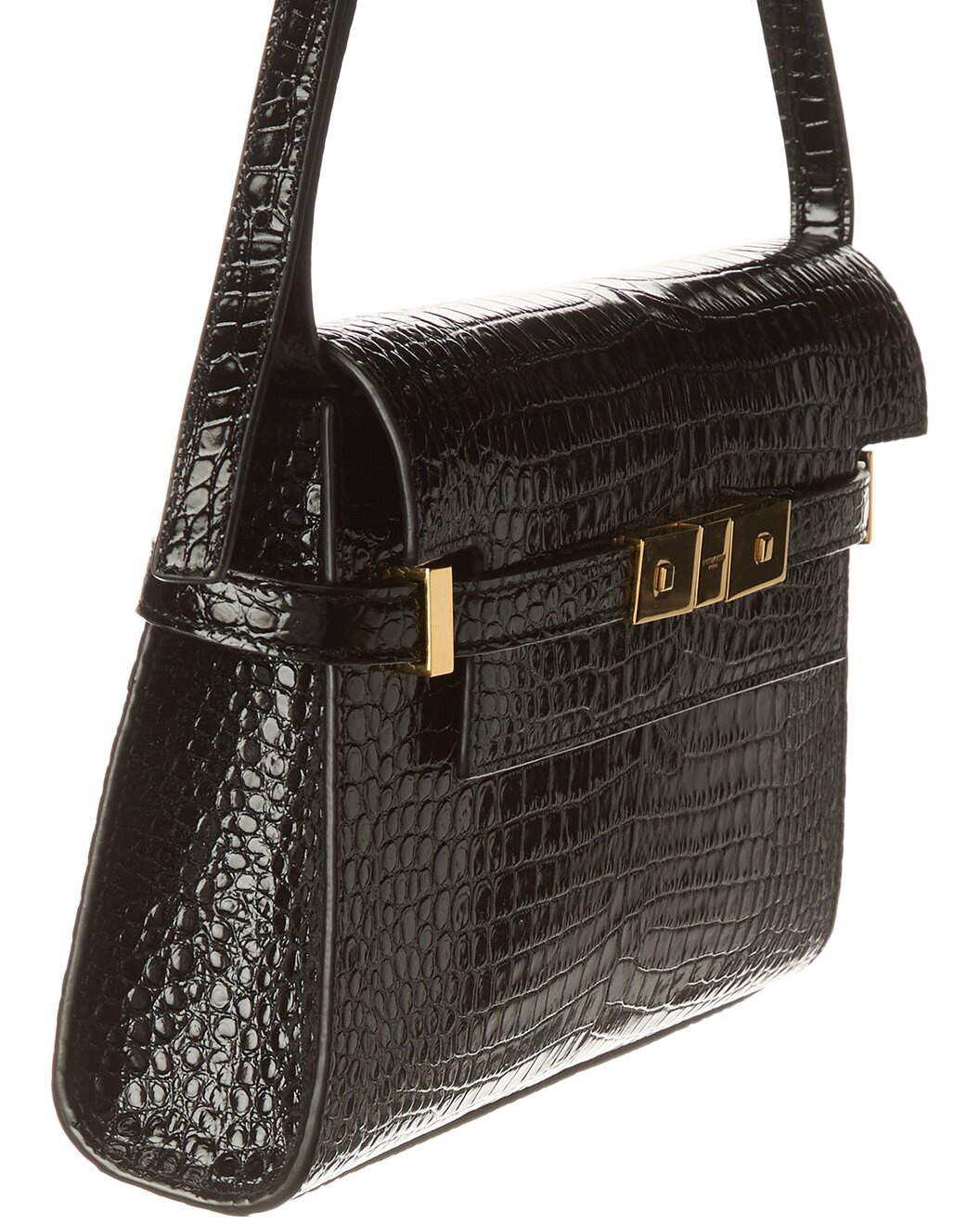 Saint Laurent Manhattan Small Croc-Embossed Leather Shoulder Bag - 3