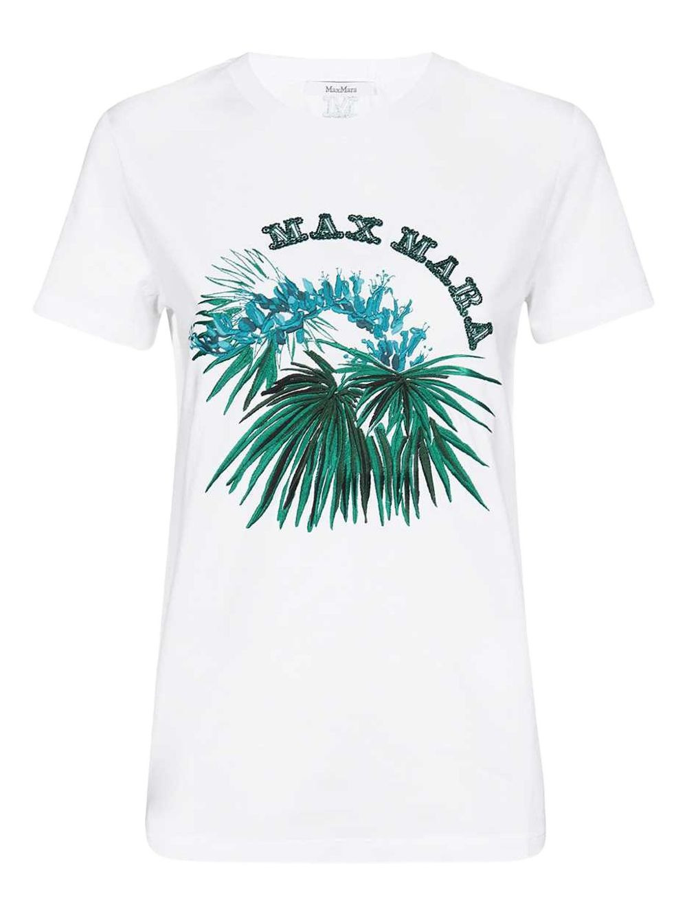 embroidered-floral cotton T-shirt - 1