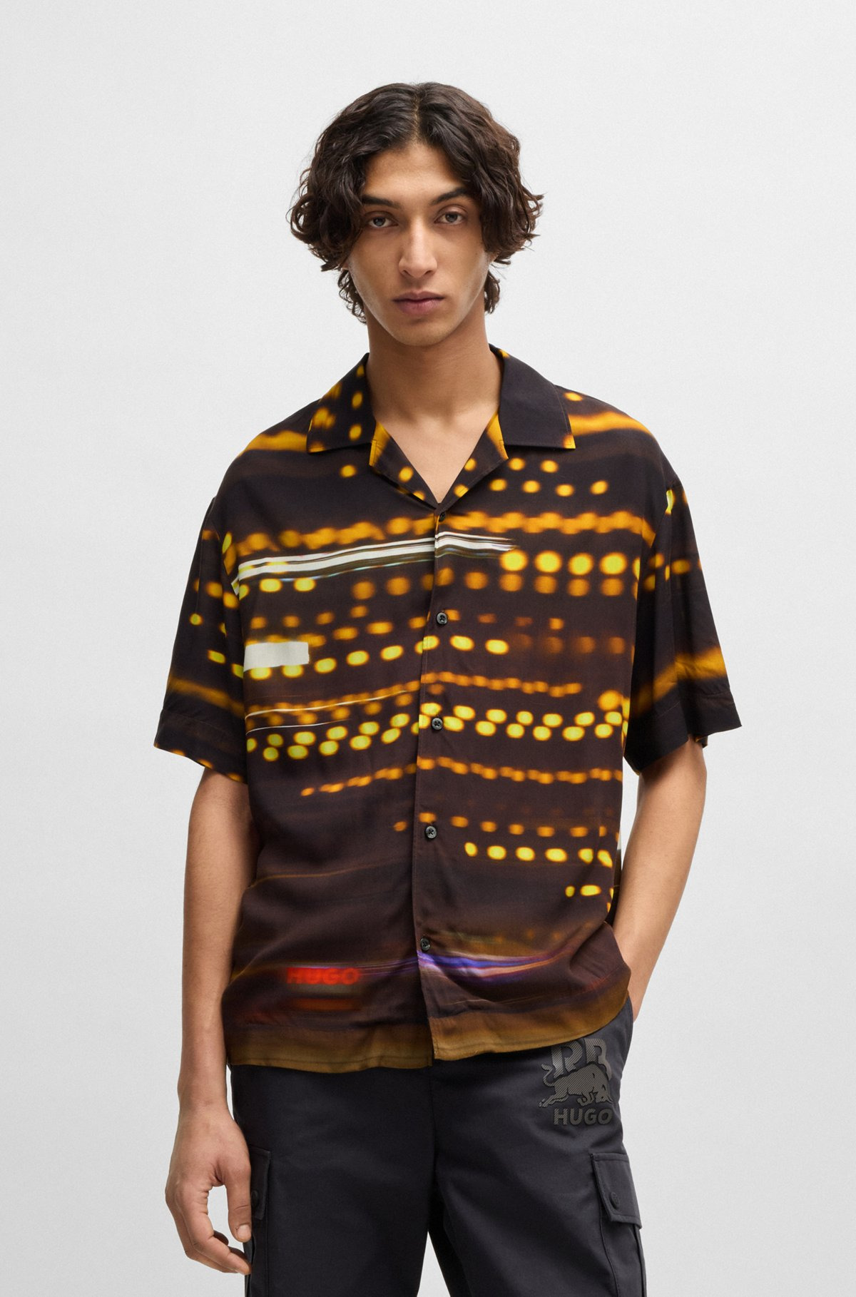 HUGO X RB OVERSIZE-FIT SHIRT WITH RACING PRINT - 2