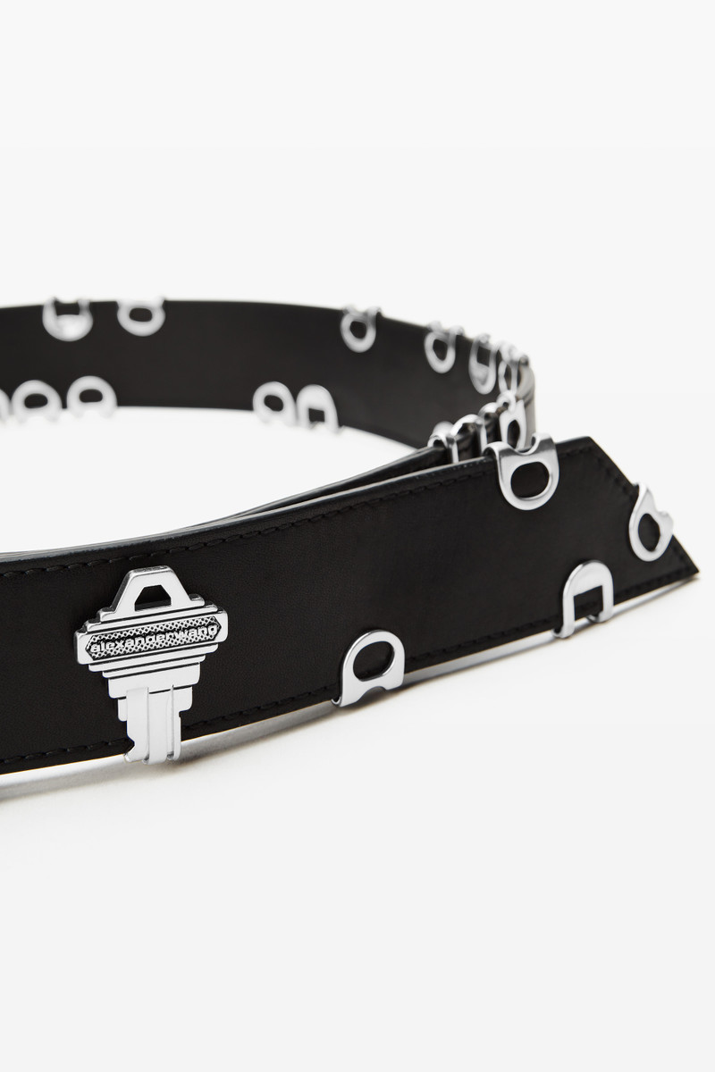 Black Leather Belt with Hardware 4