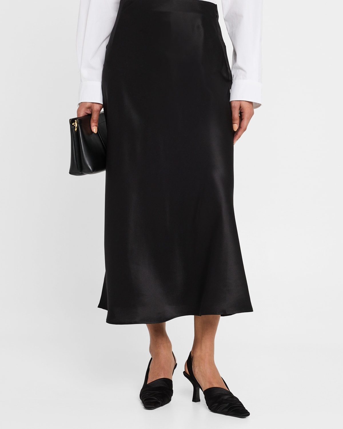 Silk Midi Slip Skirt - 4