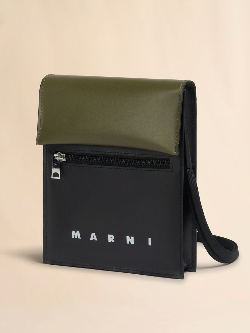 DEEP GREEN AND BLACK TRIBECA SHOULDER BAG - 5