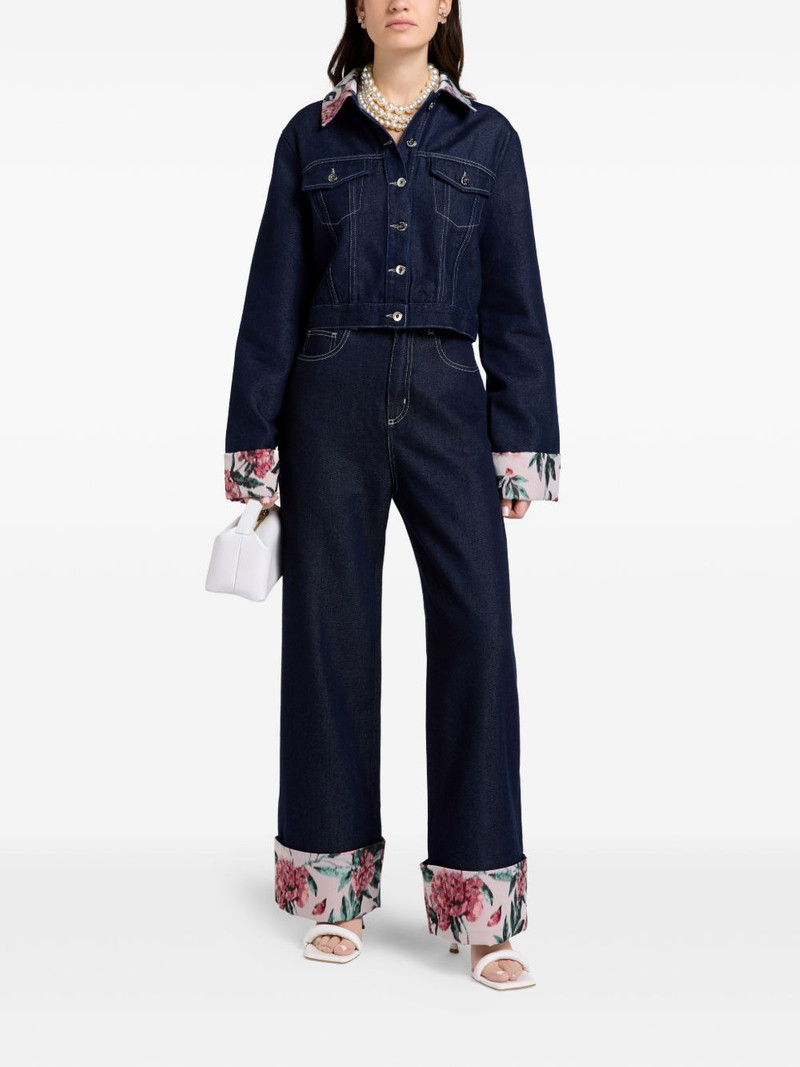 MARQUES’ALMEIDA floral-cuff jeans outlook