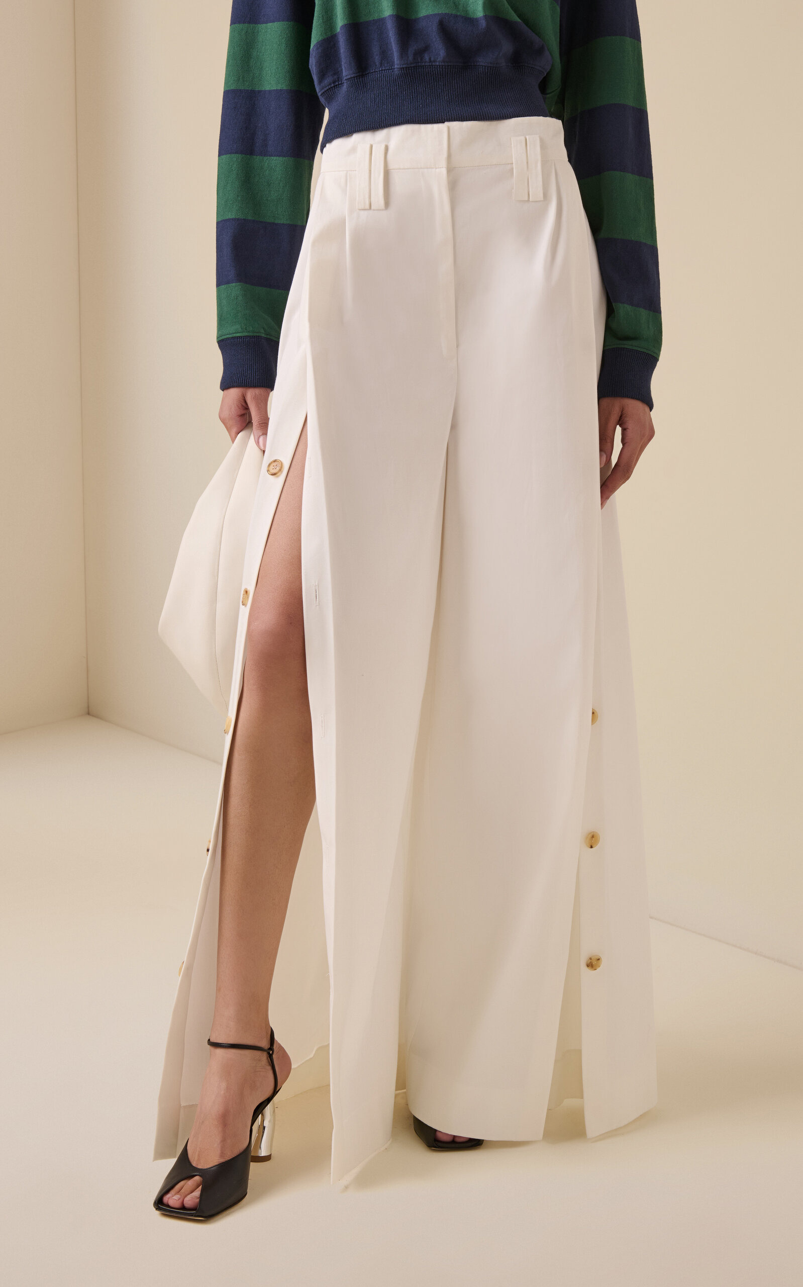 Full Split Wide Leg Pants white - 3