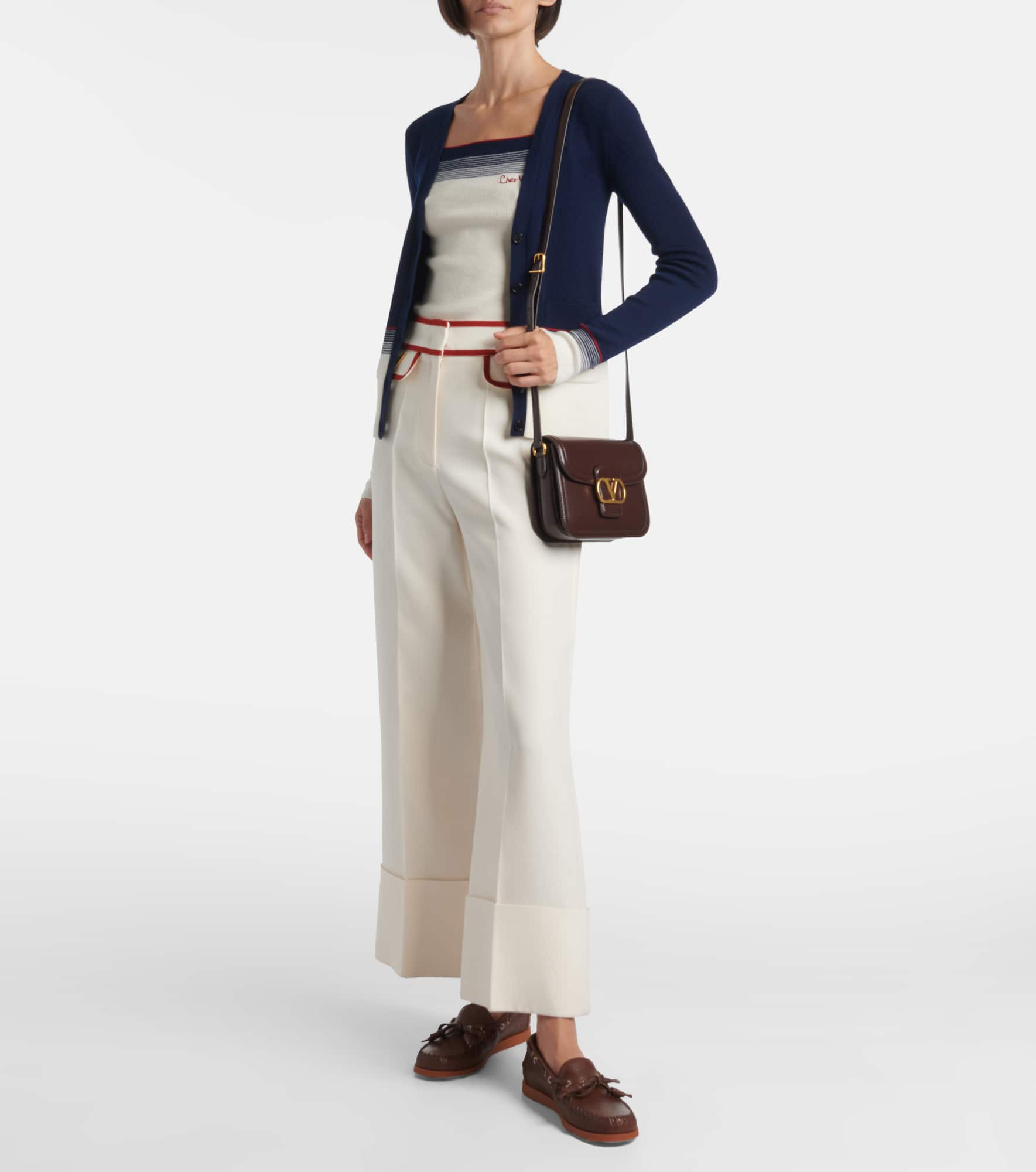 Striped virgin wool cardigan - 2