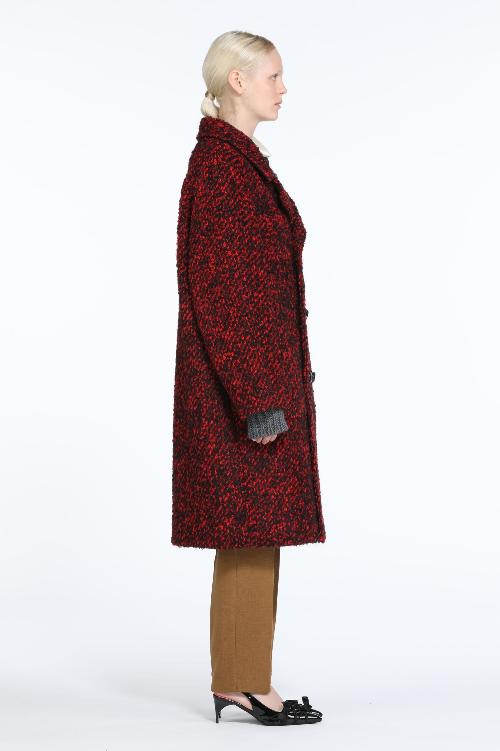 DOUBLE-BREASTED TWEED COAT - 3