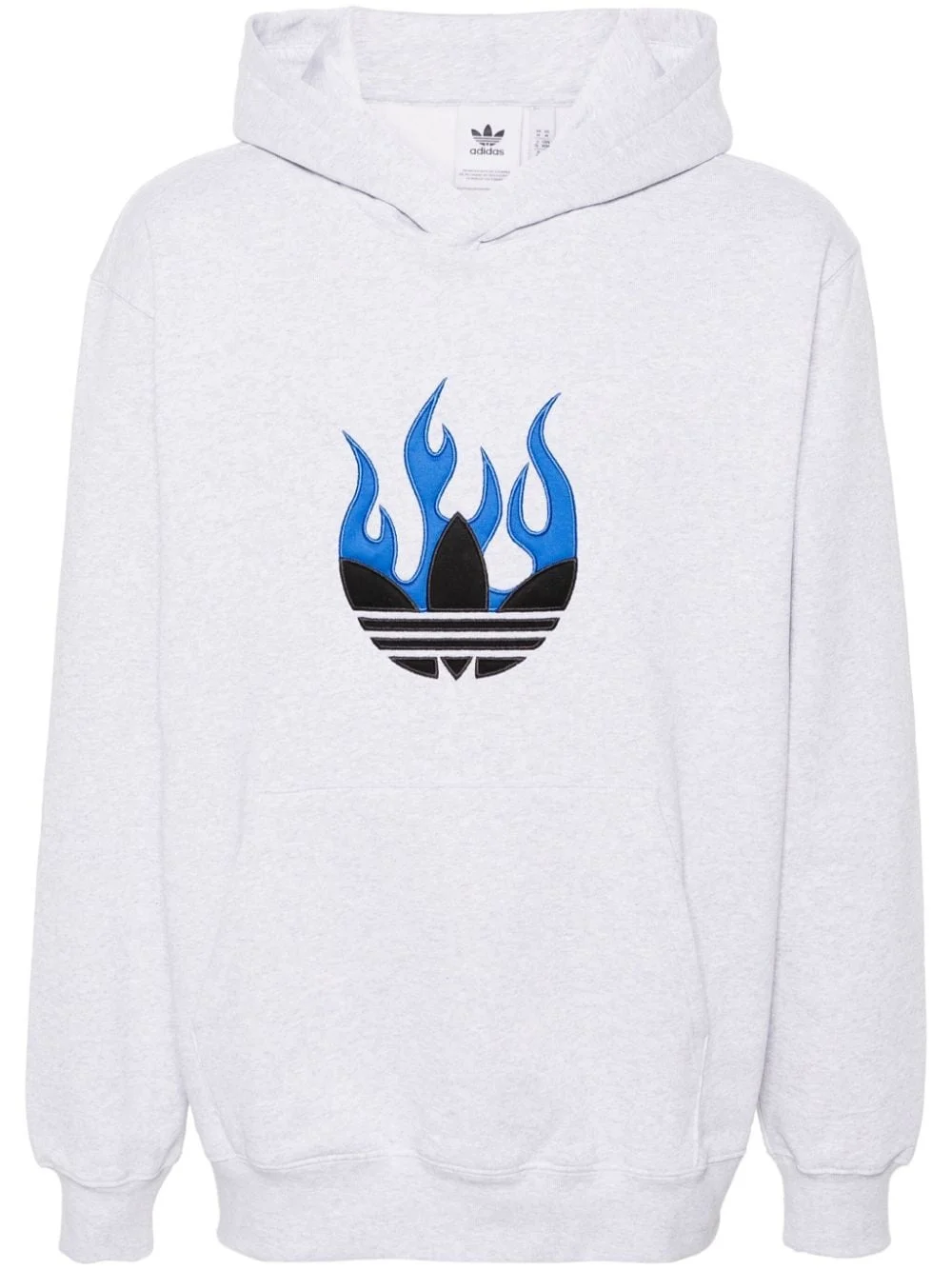 flames logo-patch cotton hoodie - 1