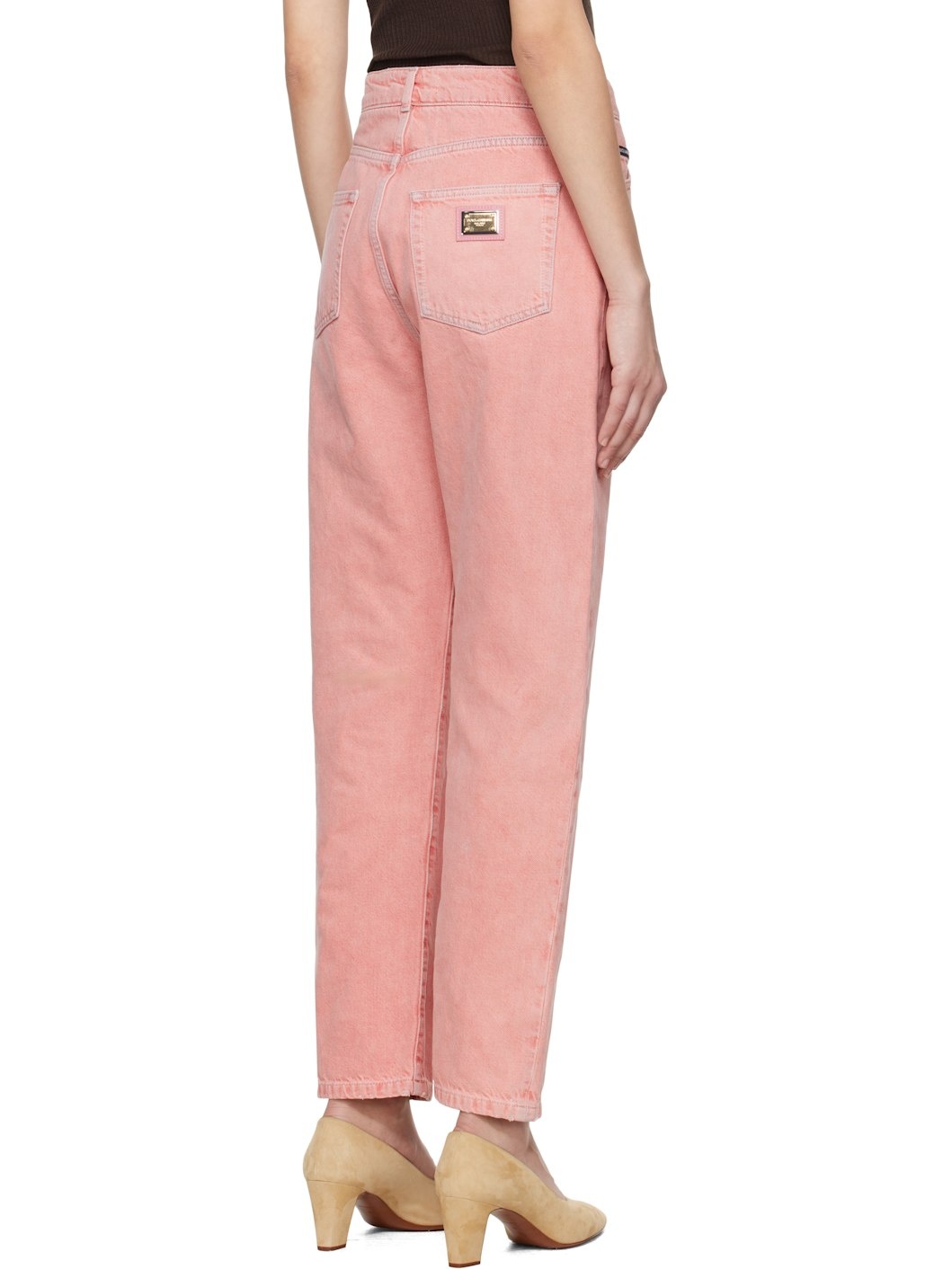 Pink Five Pockets Regular Waist Jeans - 3