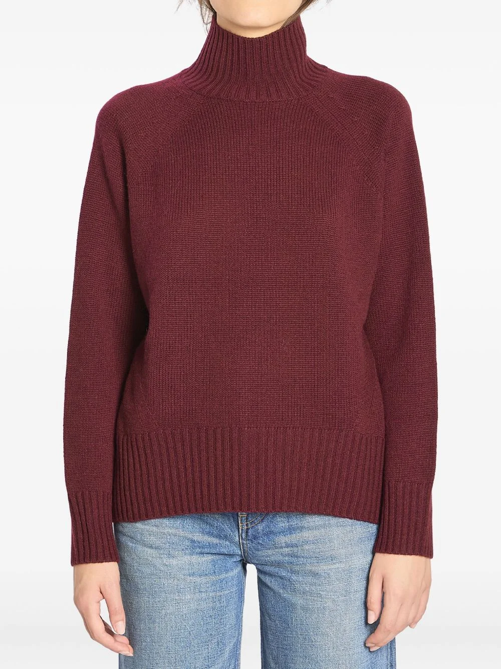 turtleneck ribbed-trim sweater - 1