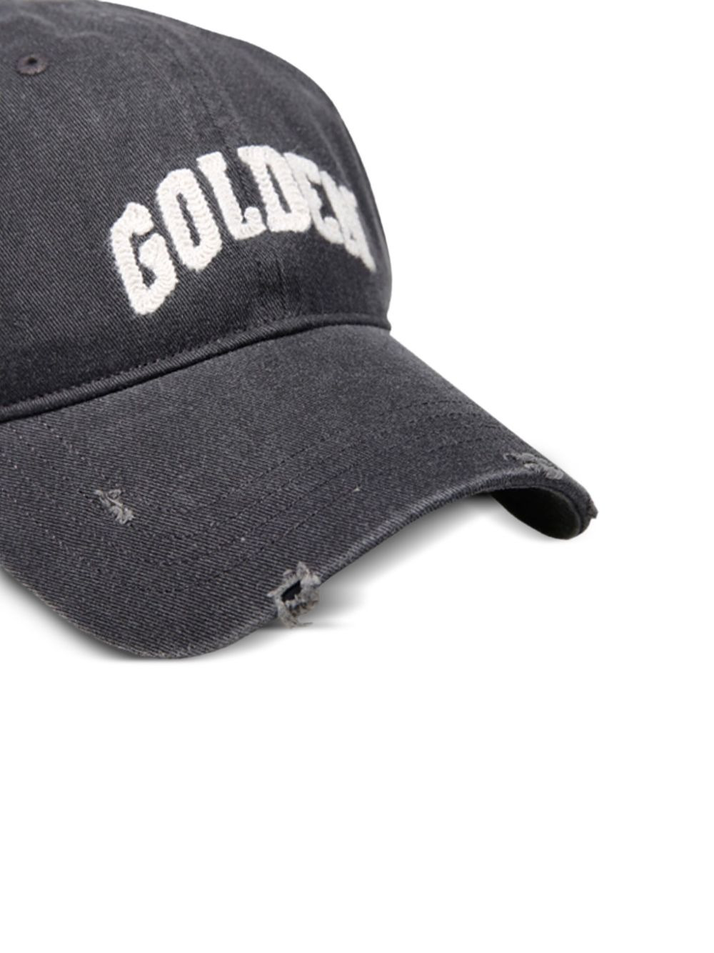 logo-embroidered distressed cap - 4