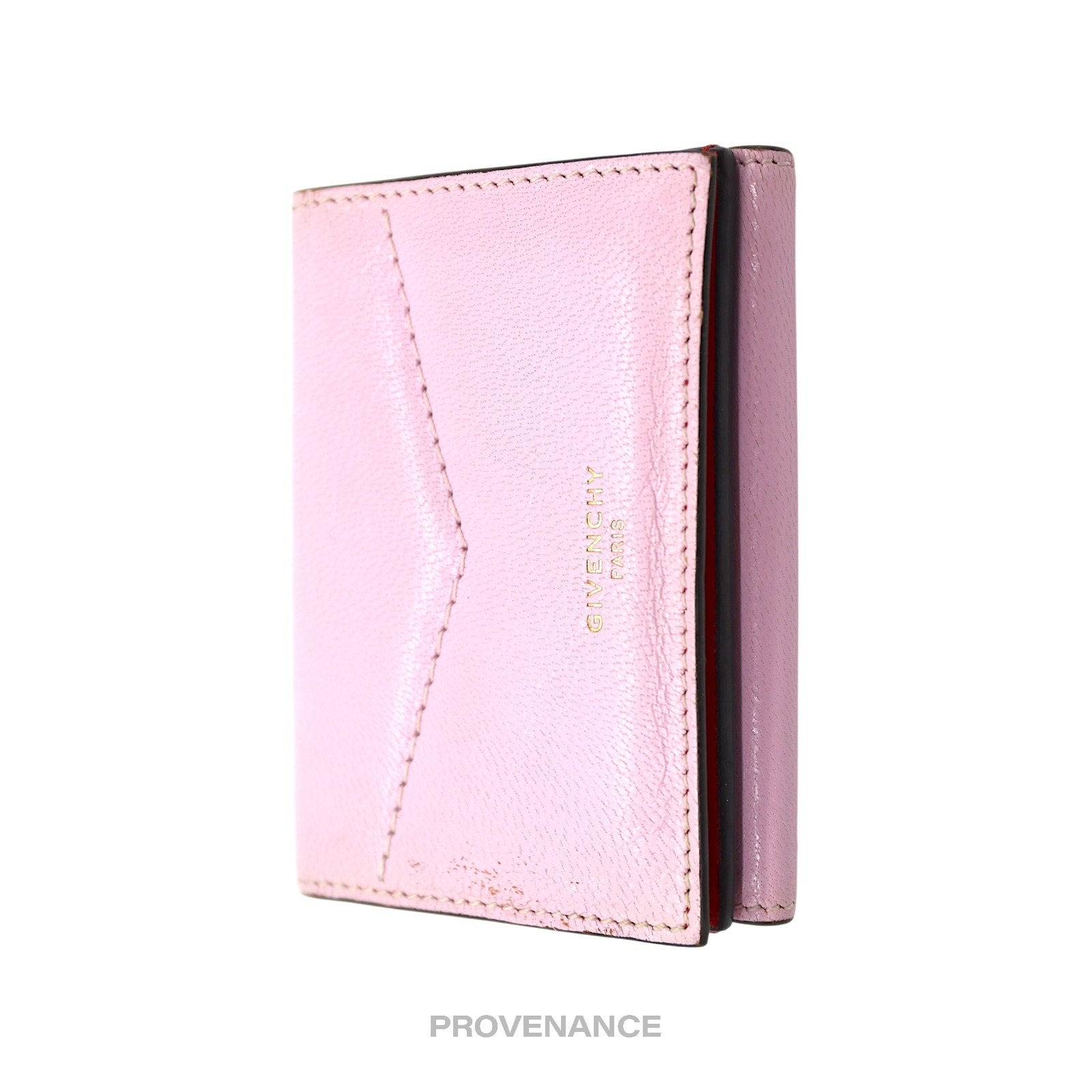 Givenchy Trifold Wallet - Two Tone Pink Red Leather - 11
