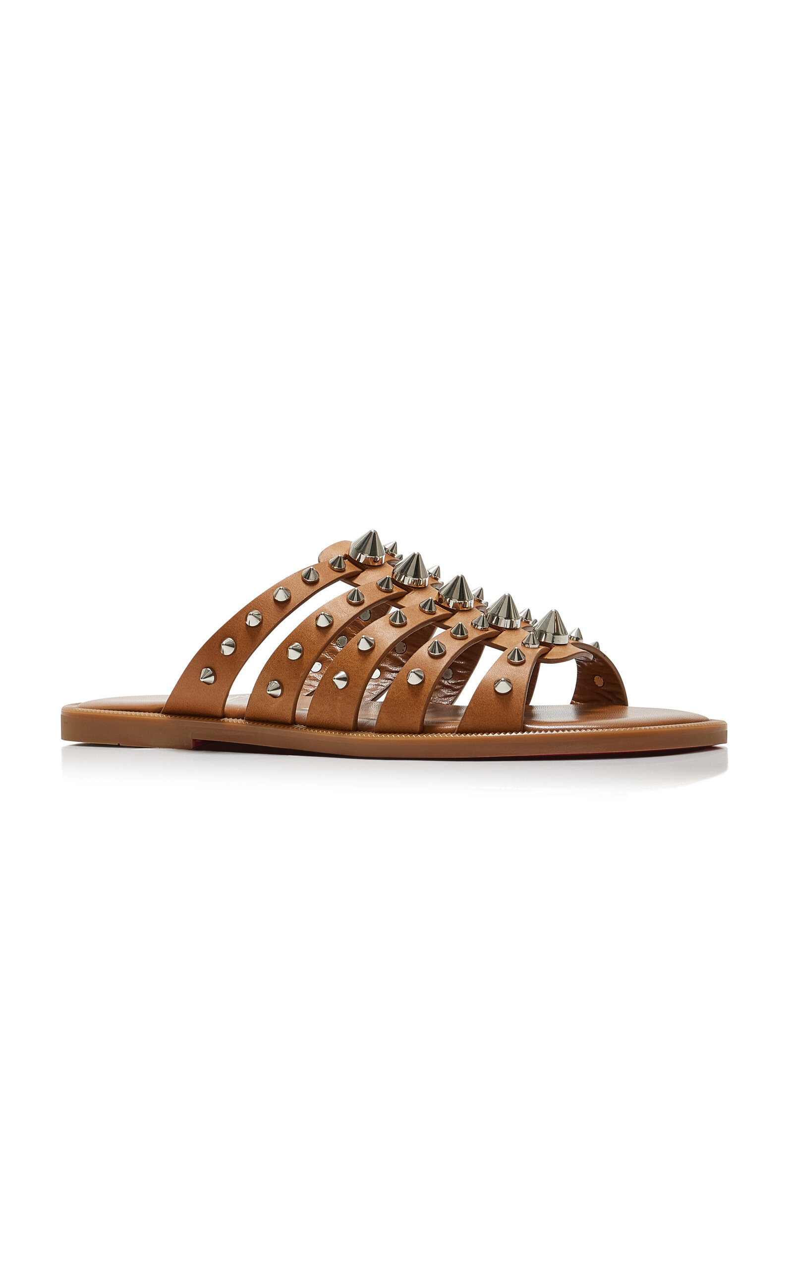Charja Studded Leather Sandals tan - 4