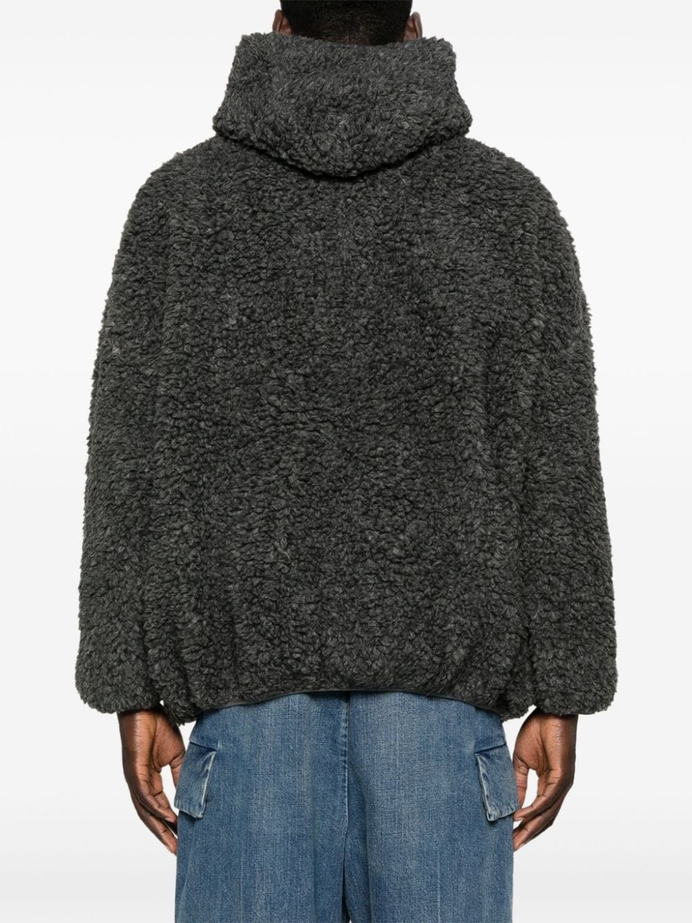 faux-shearling hoodie - 4