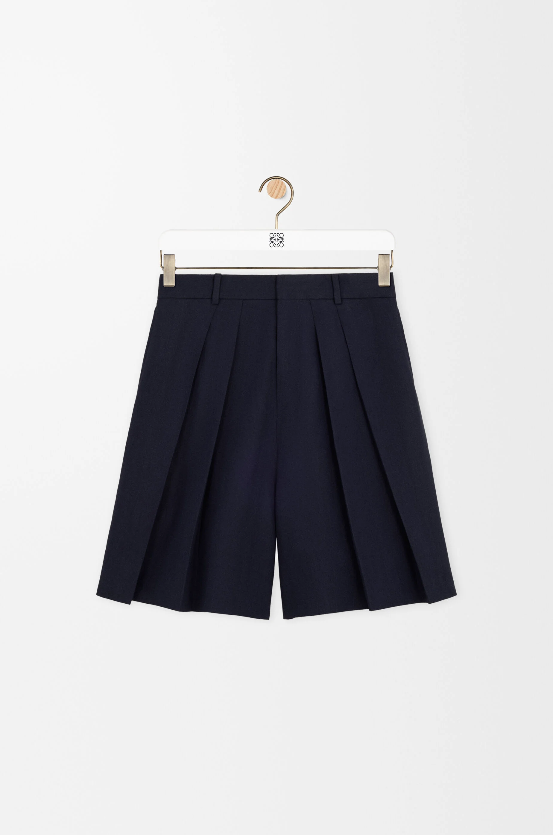 Pleated shorts in cotton and linen - 1