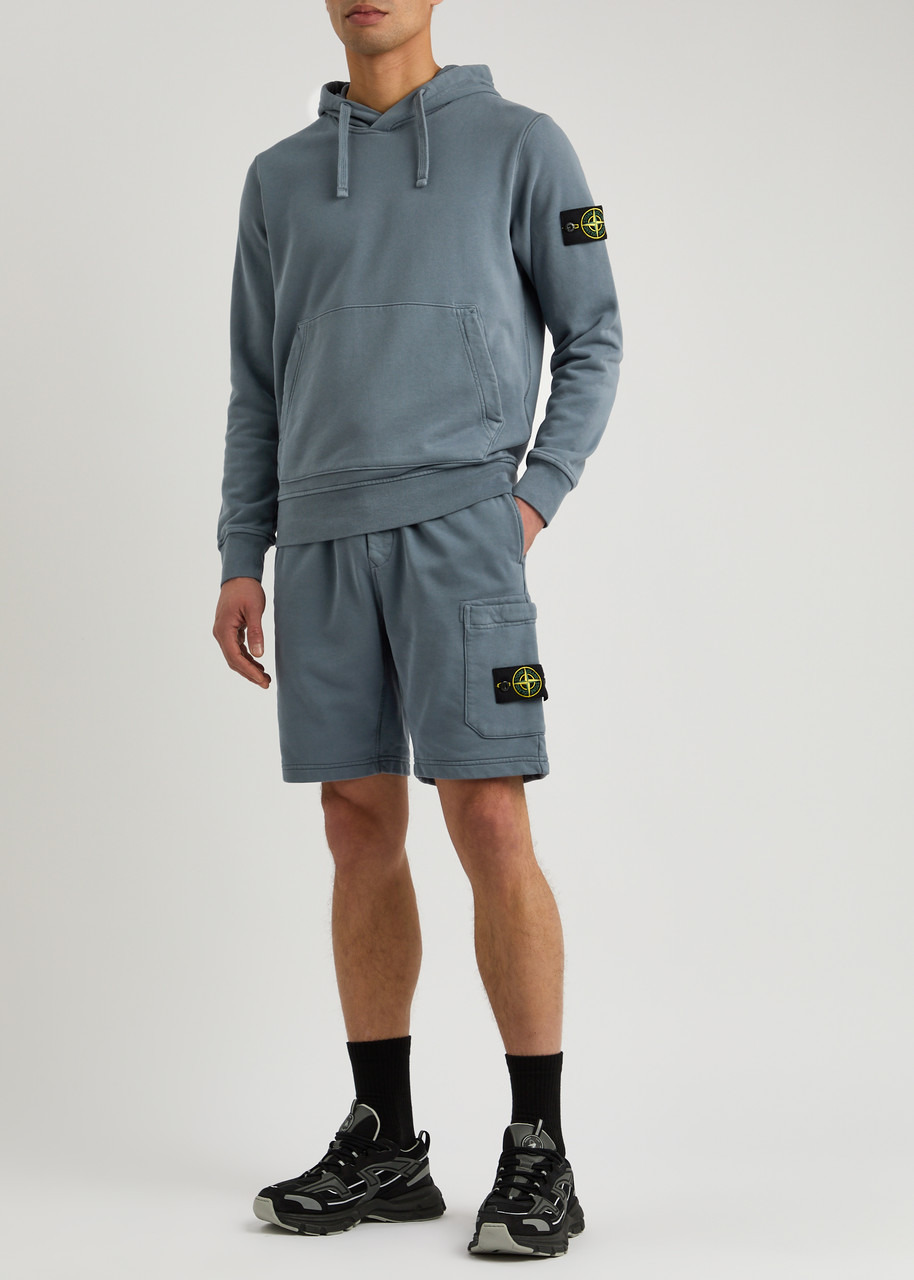 Stone Island Logo Cotton Shorts - 4
