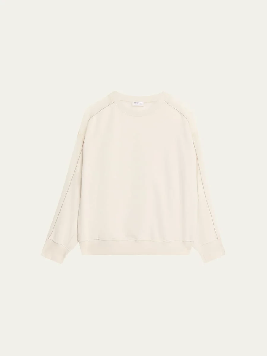 Sheer-Sleeve Sweatshirt - 1