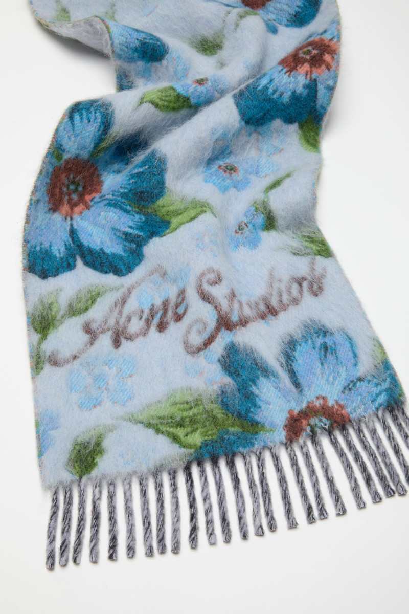 Acne Studios Fringed wool scarf - Blue outlook
