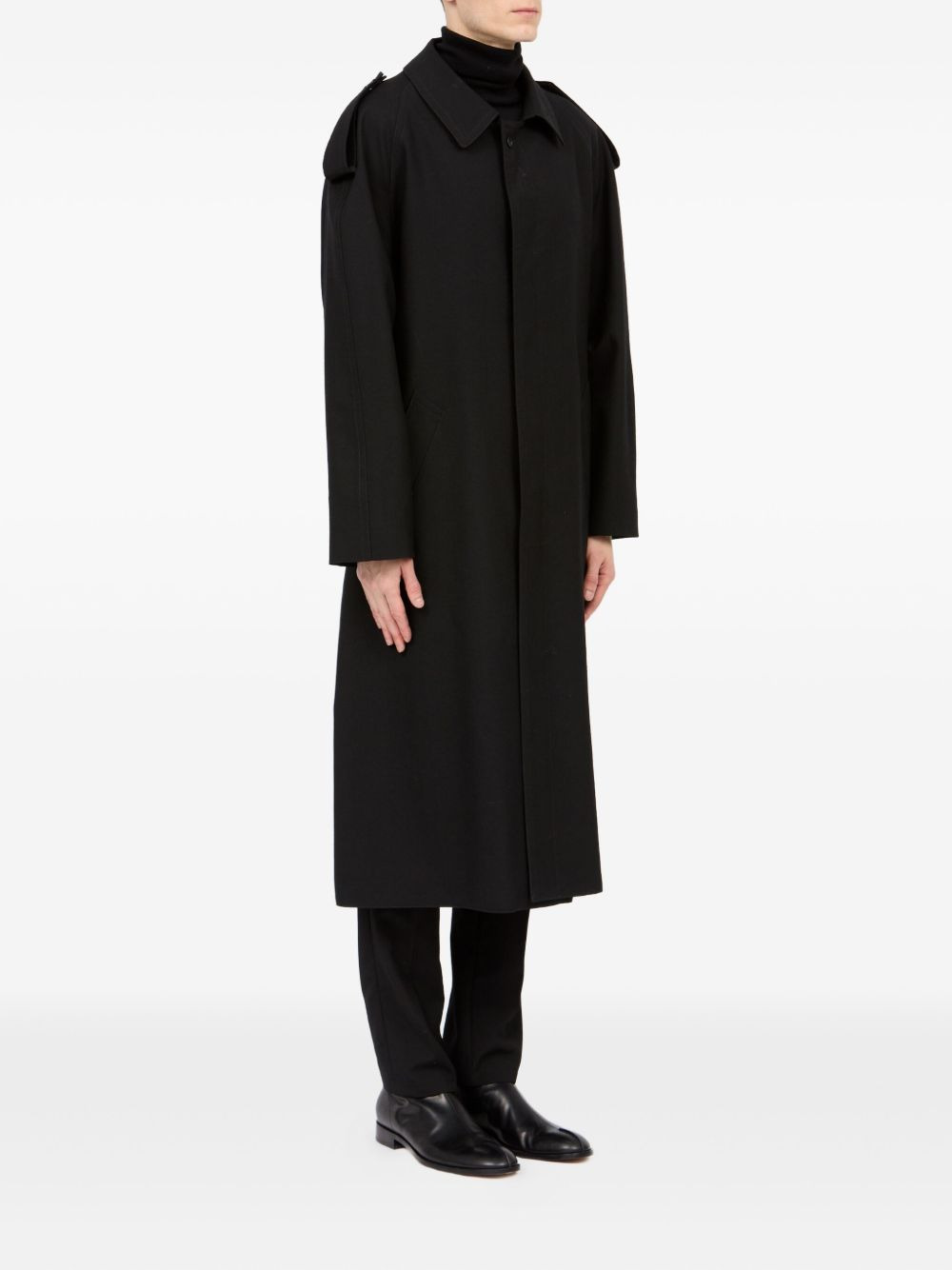 wool trench coat - 3