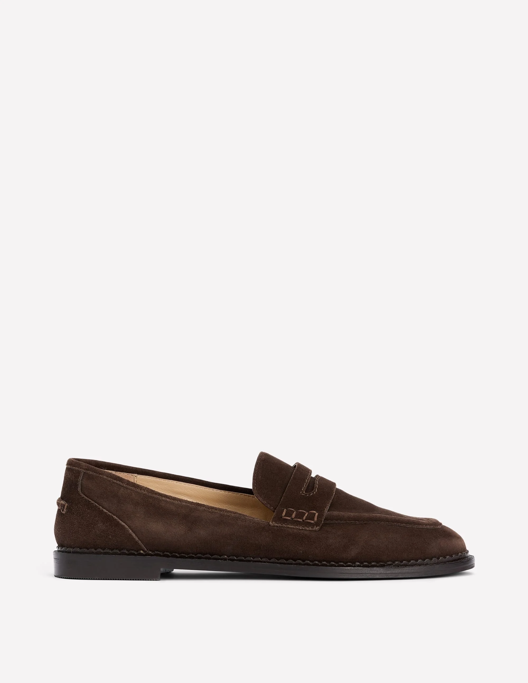 Nya Penny Loafers-Bitter Chocolate Suede - 1
