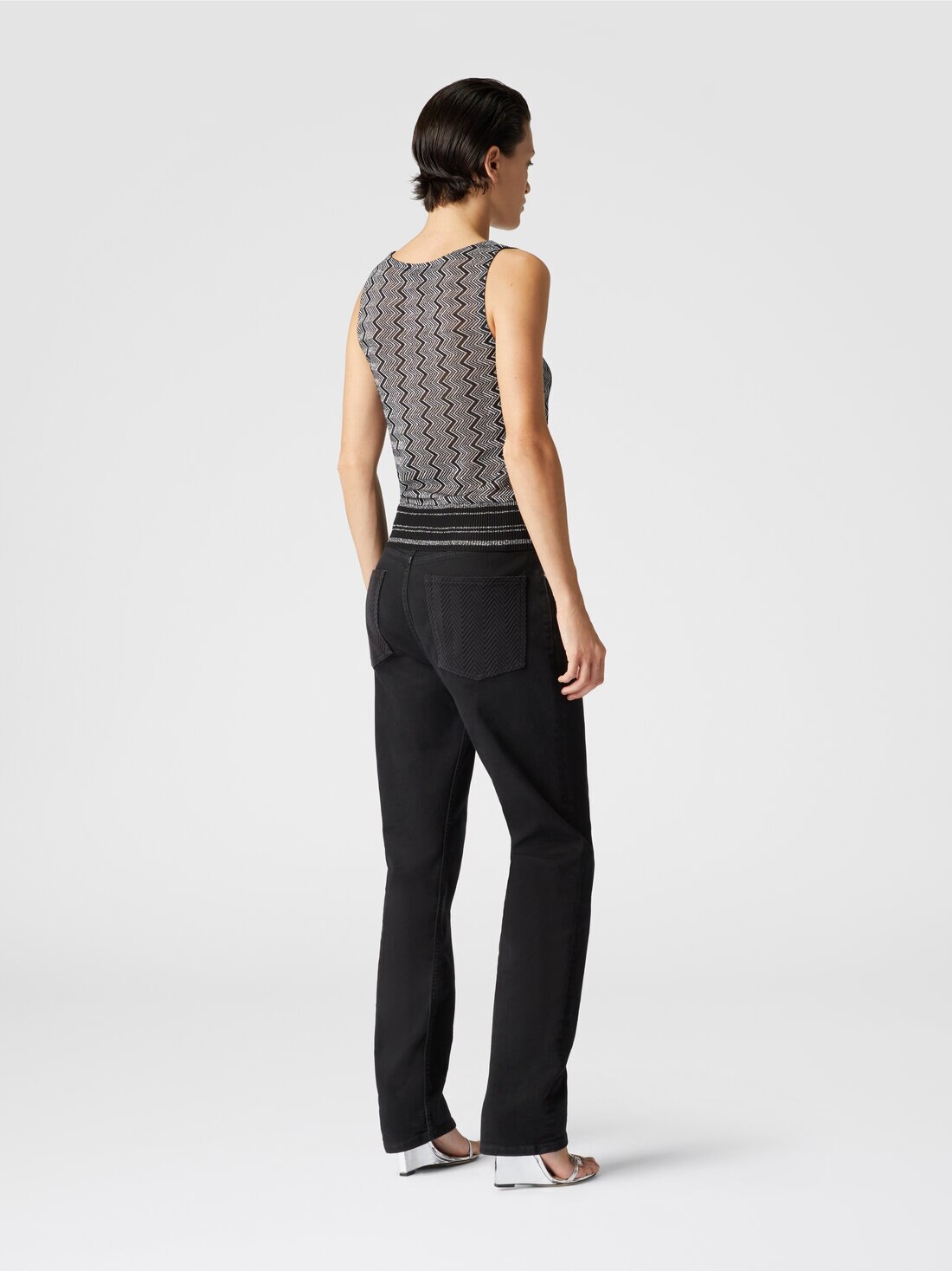 Top with zig zag lamé motif - 3