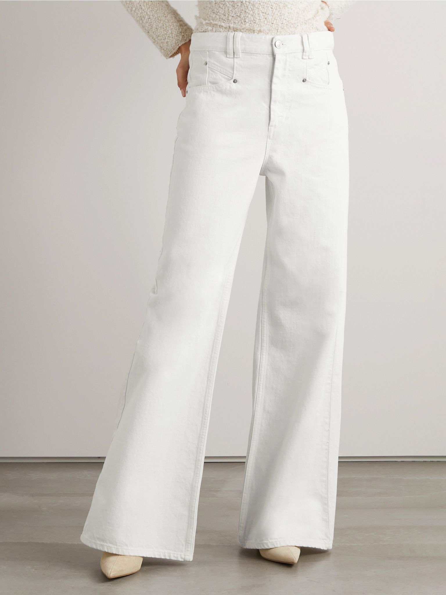 Lemony high-rise wide-leg jeans White - 3