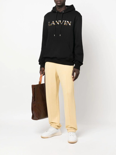 Lanvin embroidered-logo pouch-pocket hoodie outlook